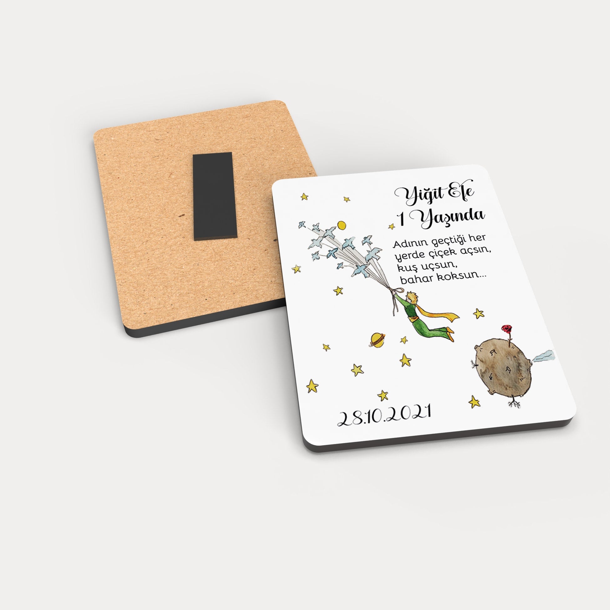 Küçük Prens Temalı Ahşap Magnet
