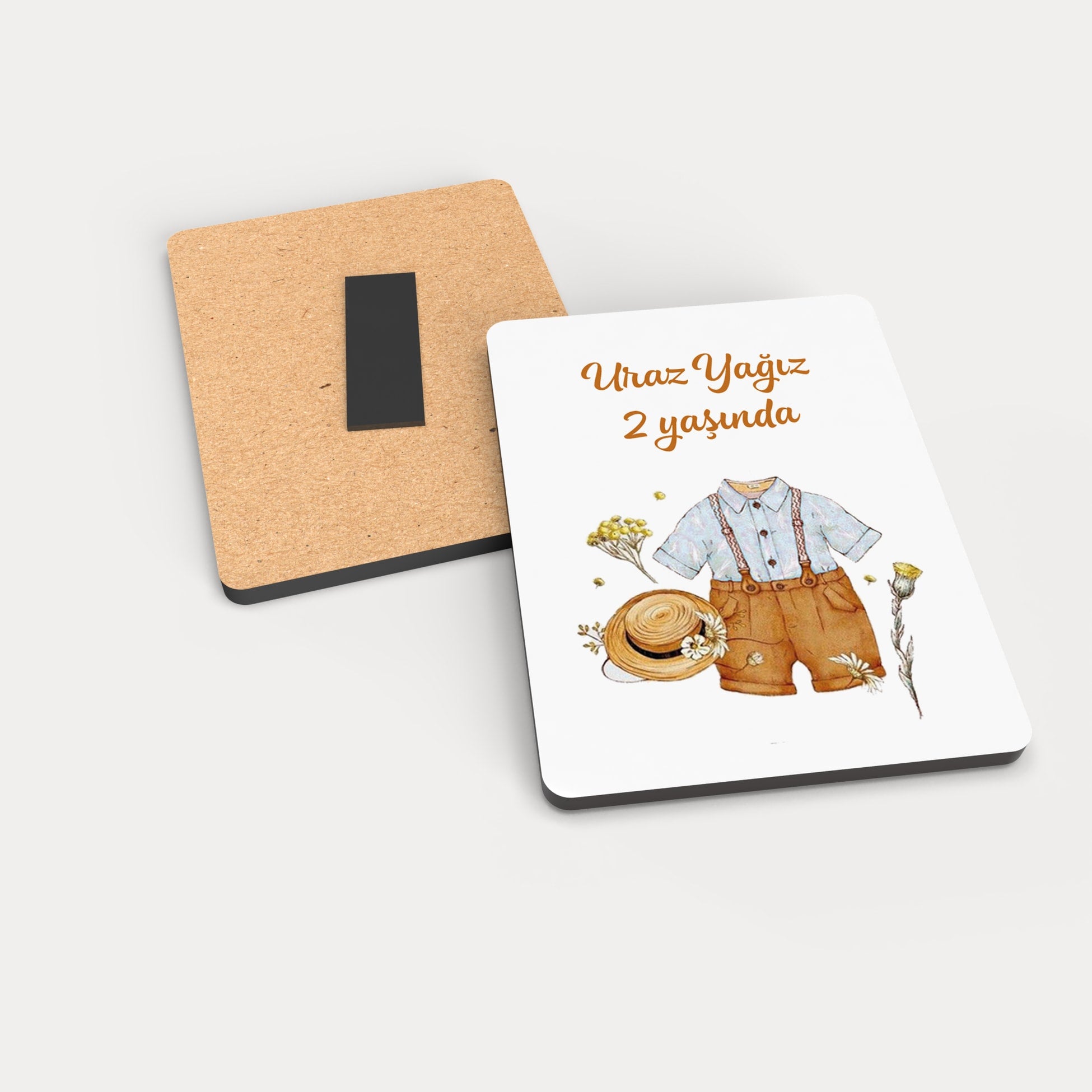 Erkek Bebek Temalı Ahşap Magnet