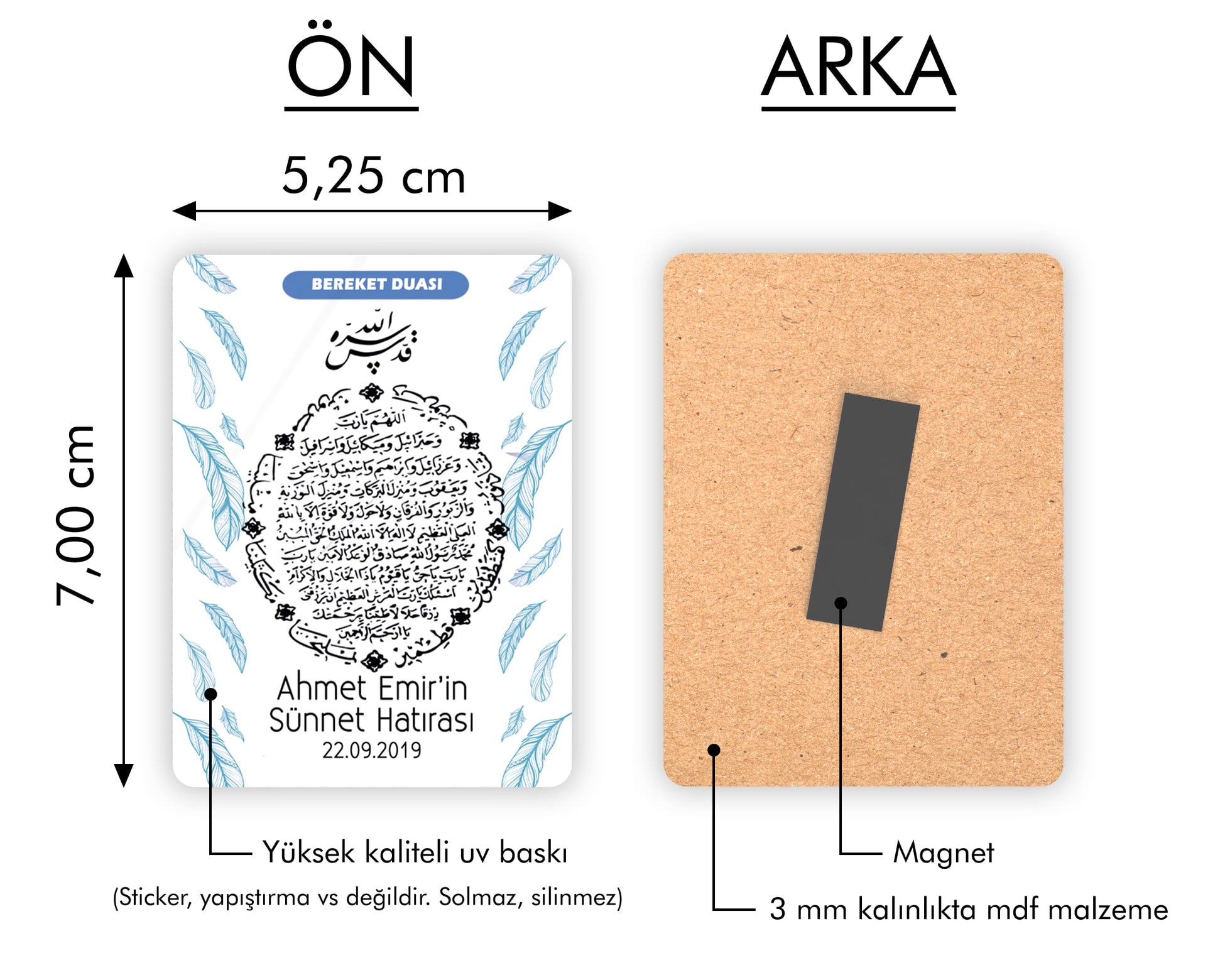 Bereket Dualı Ahşap Magnet
