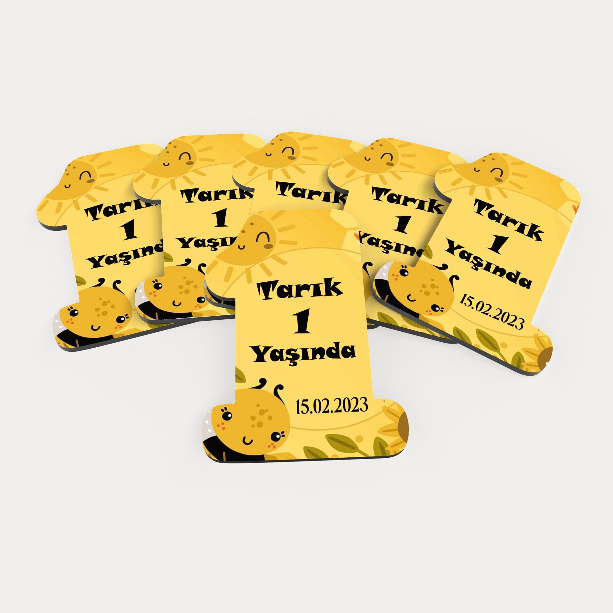 Güneş Ve Arı Temalı Ahşap Magnet
