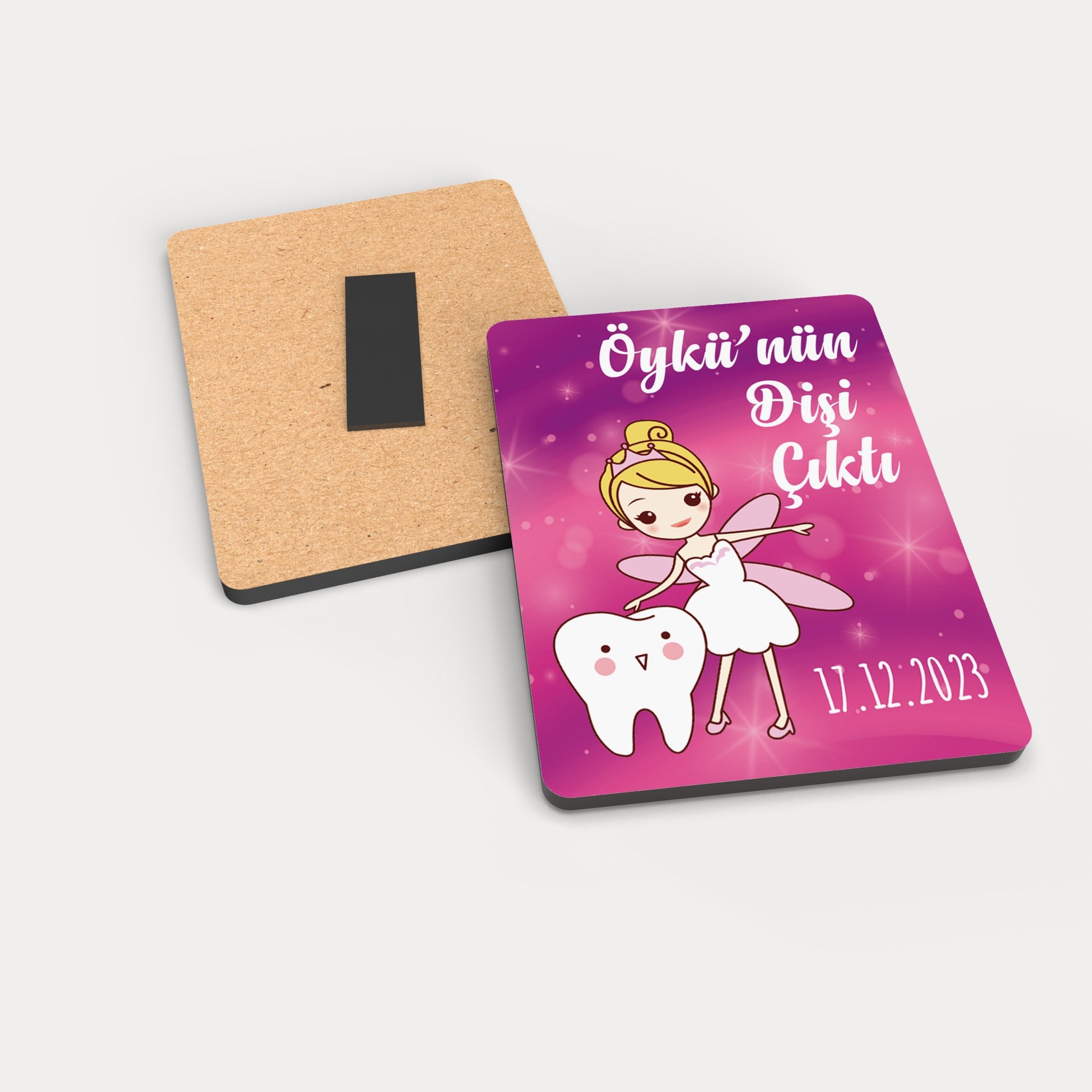 İlk Diş Temalı Ahşap Magnet