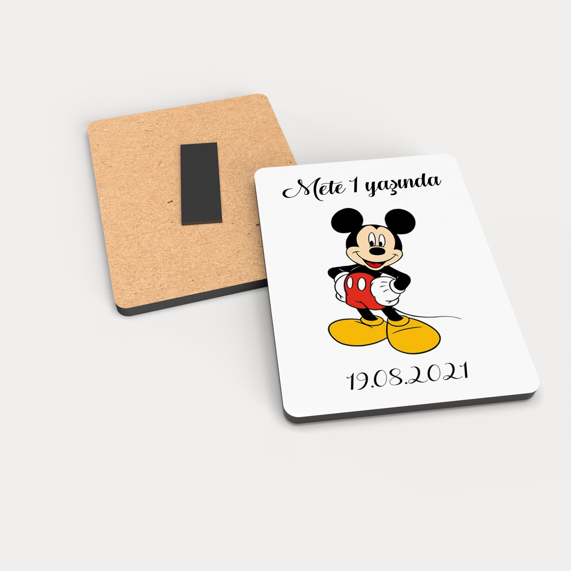 Mickey Mouse Temalı Ahşap Magnet