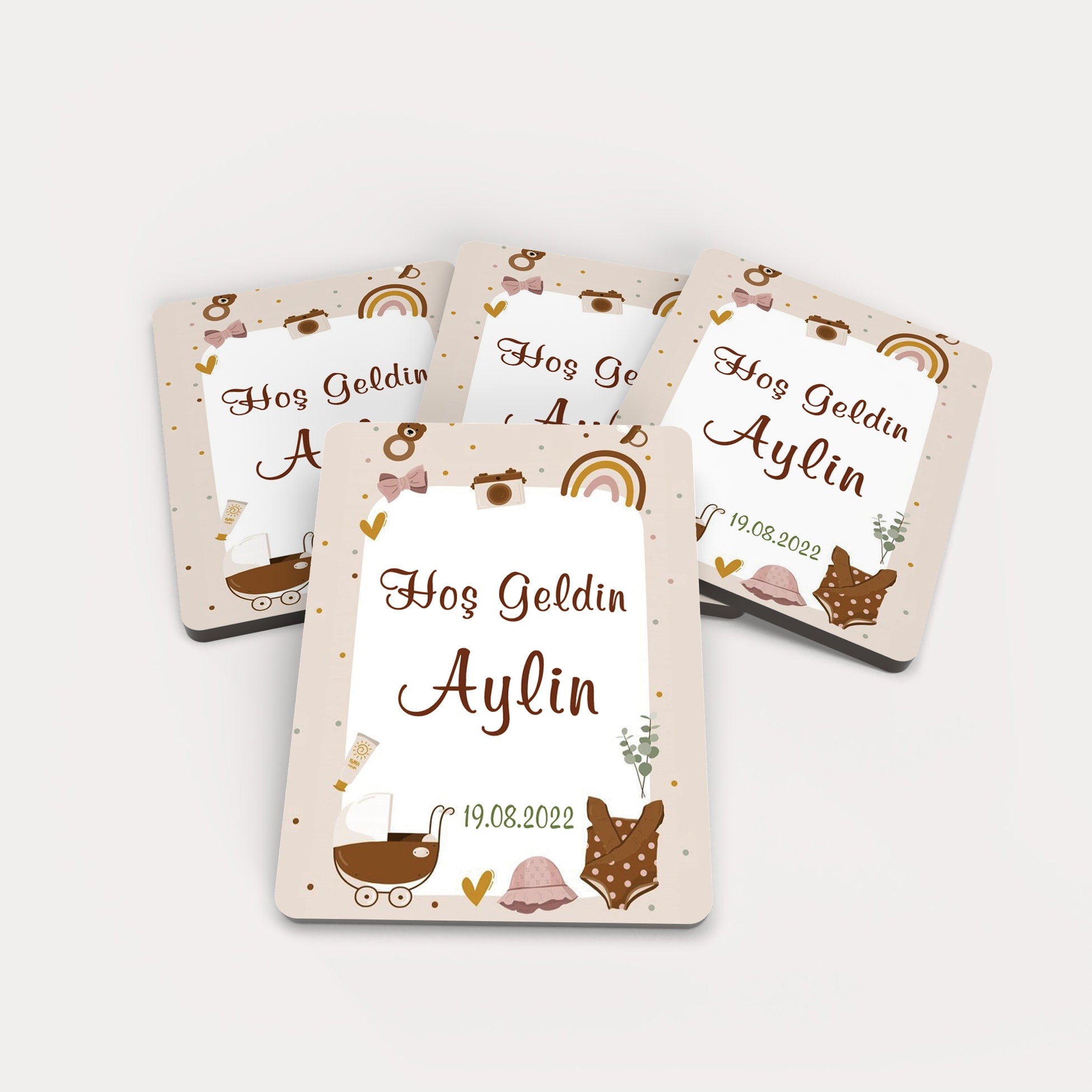 Kız Bebek Temalı Ahşap Magnet