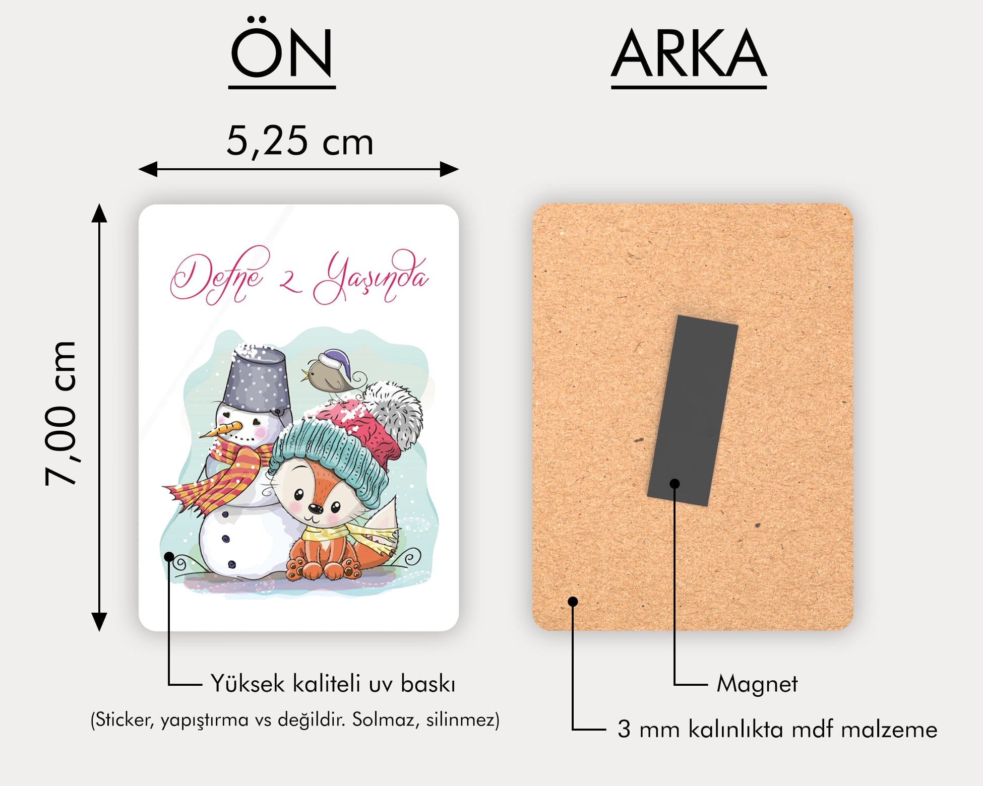 Kış Temalı Ahşap Magnet
