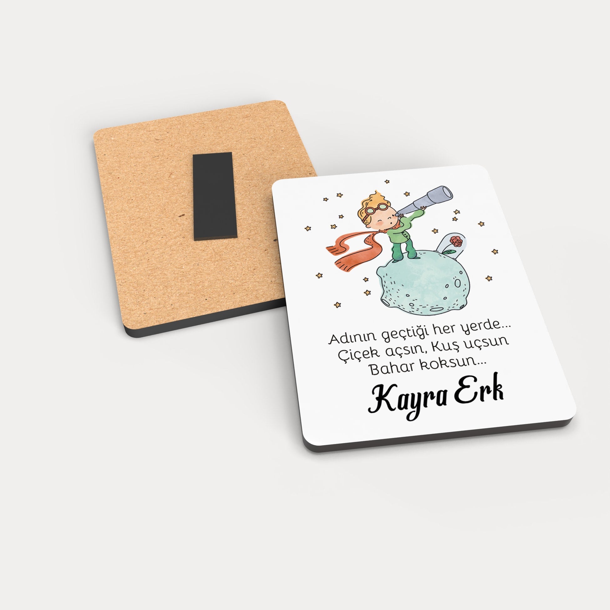 Küçük Prens Desenli Ahşap Magnet