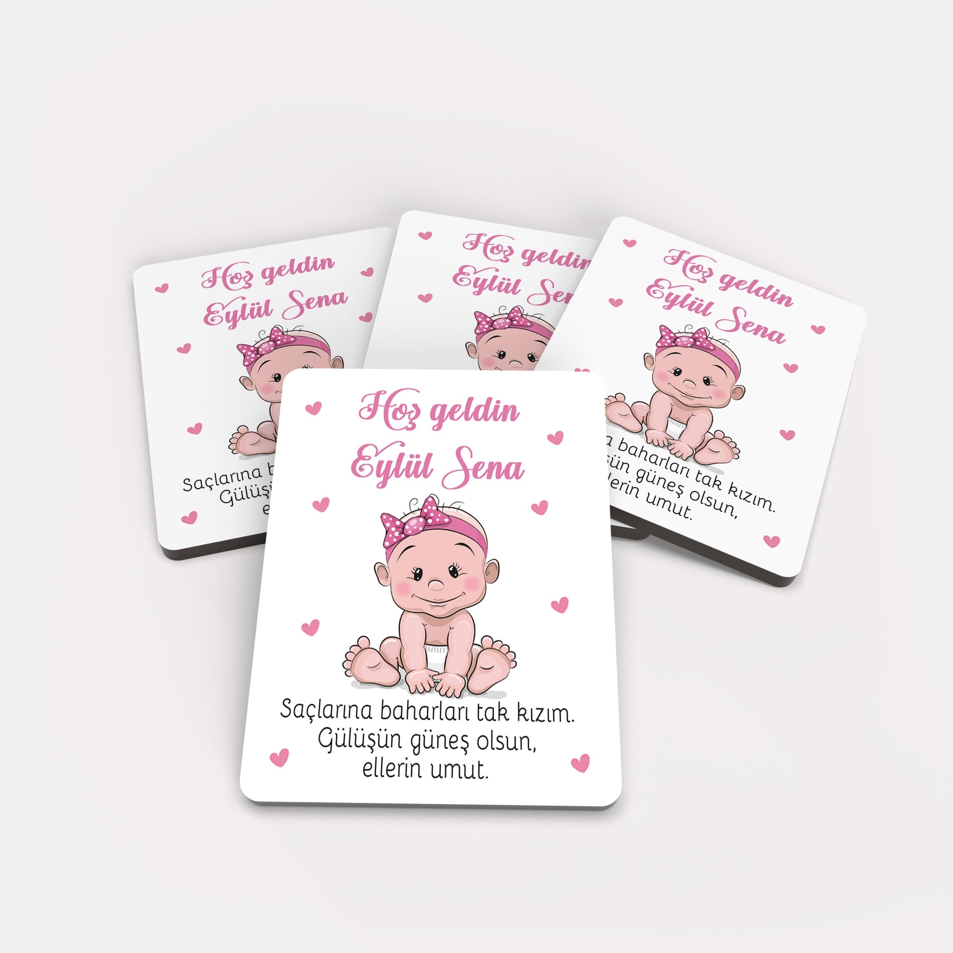 Kız Bebek Temalı Ahşap Magnet