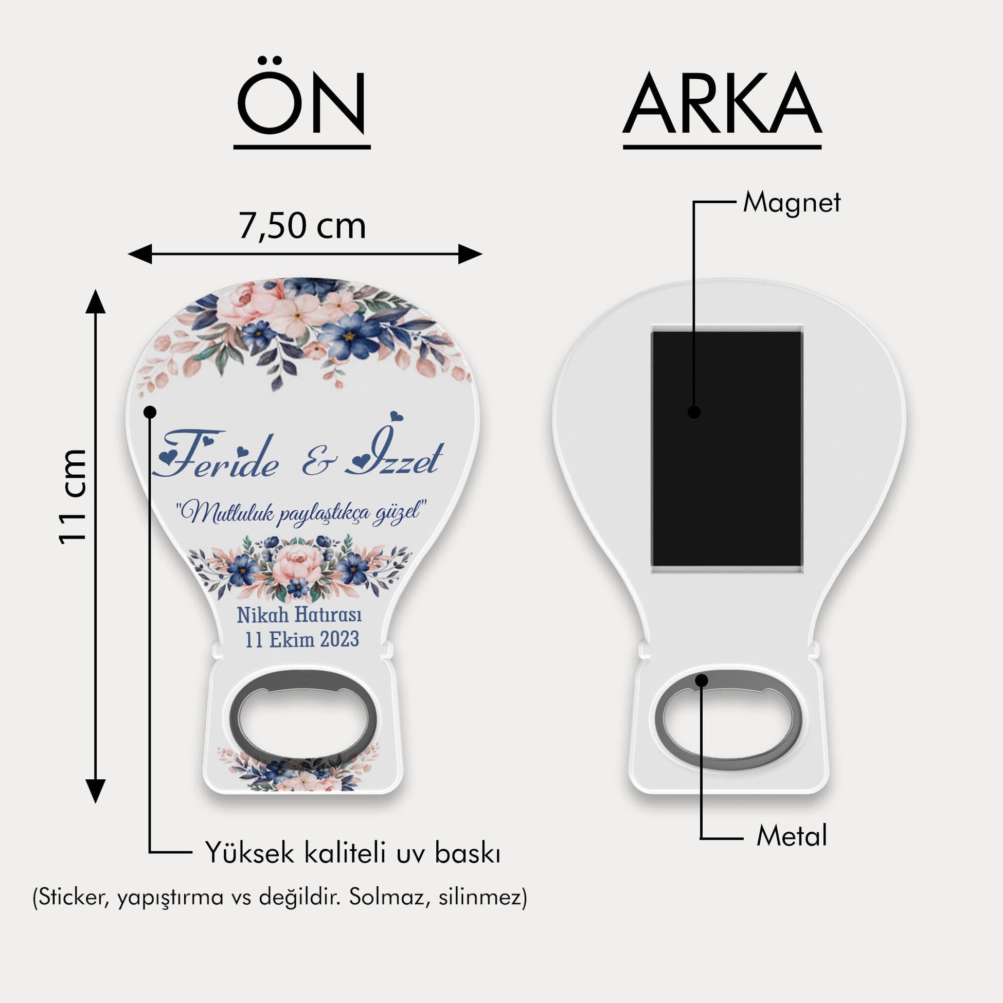 Çiçek Desenli Balon Açacak Magnet