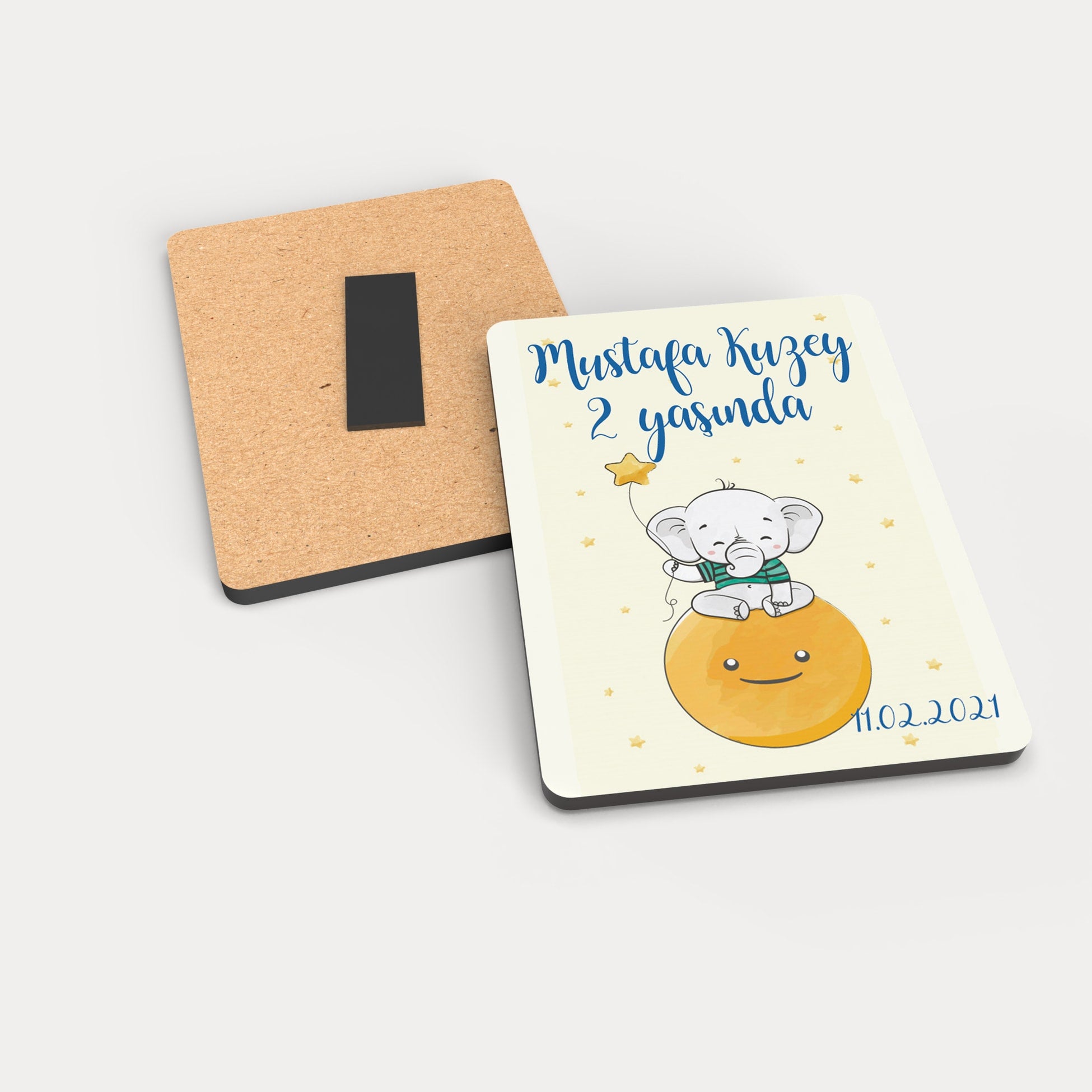 Fil Desenli Ahşap Magnet