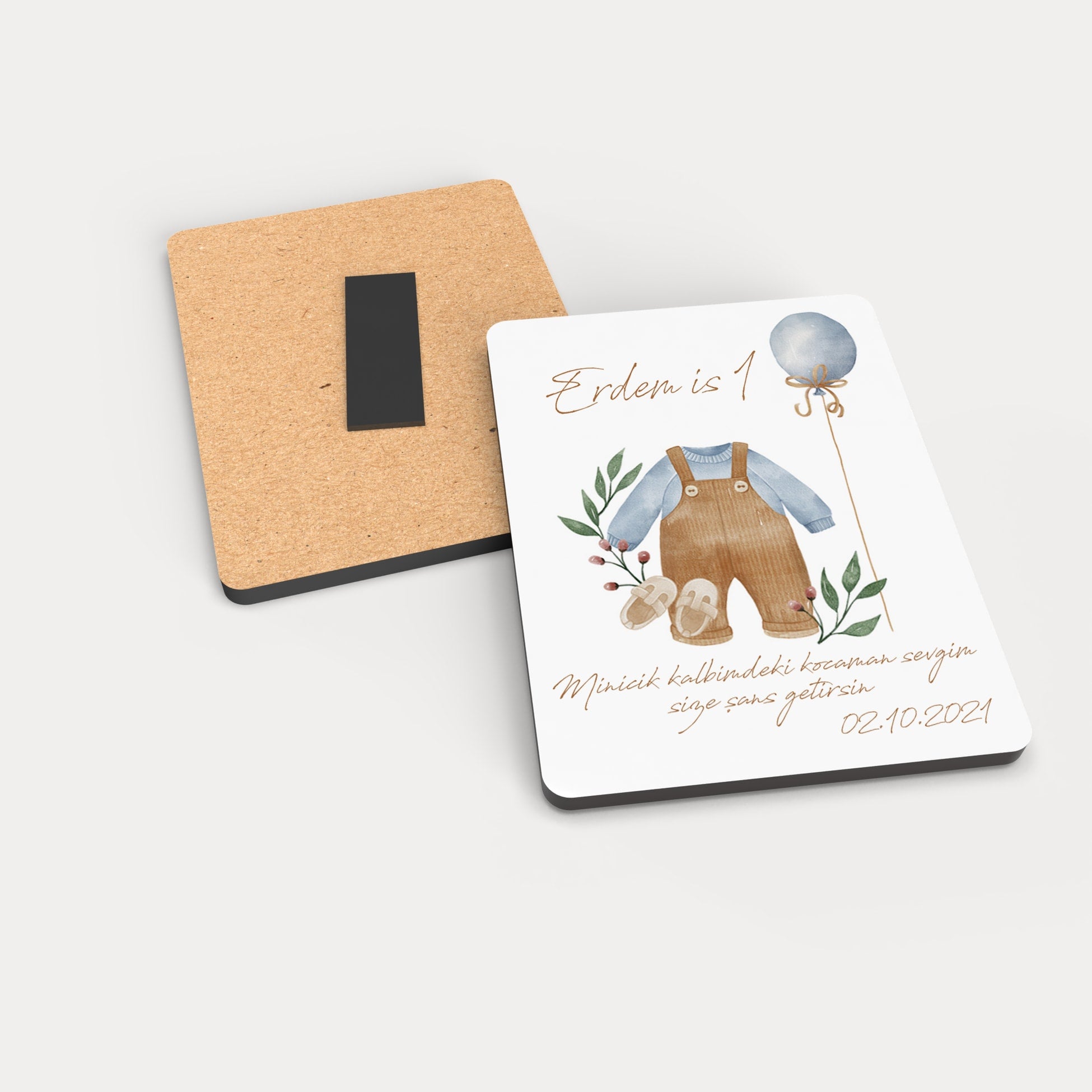 Erkek Bebek Temalı Ahşap Magnet