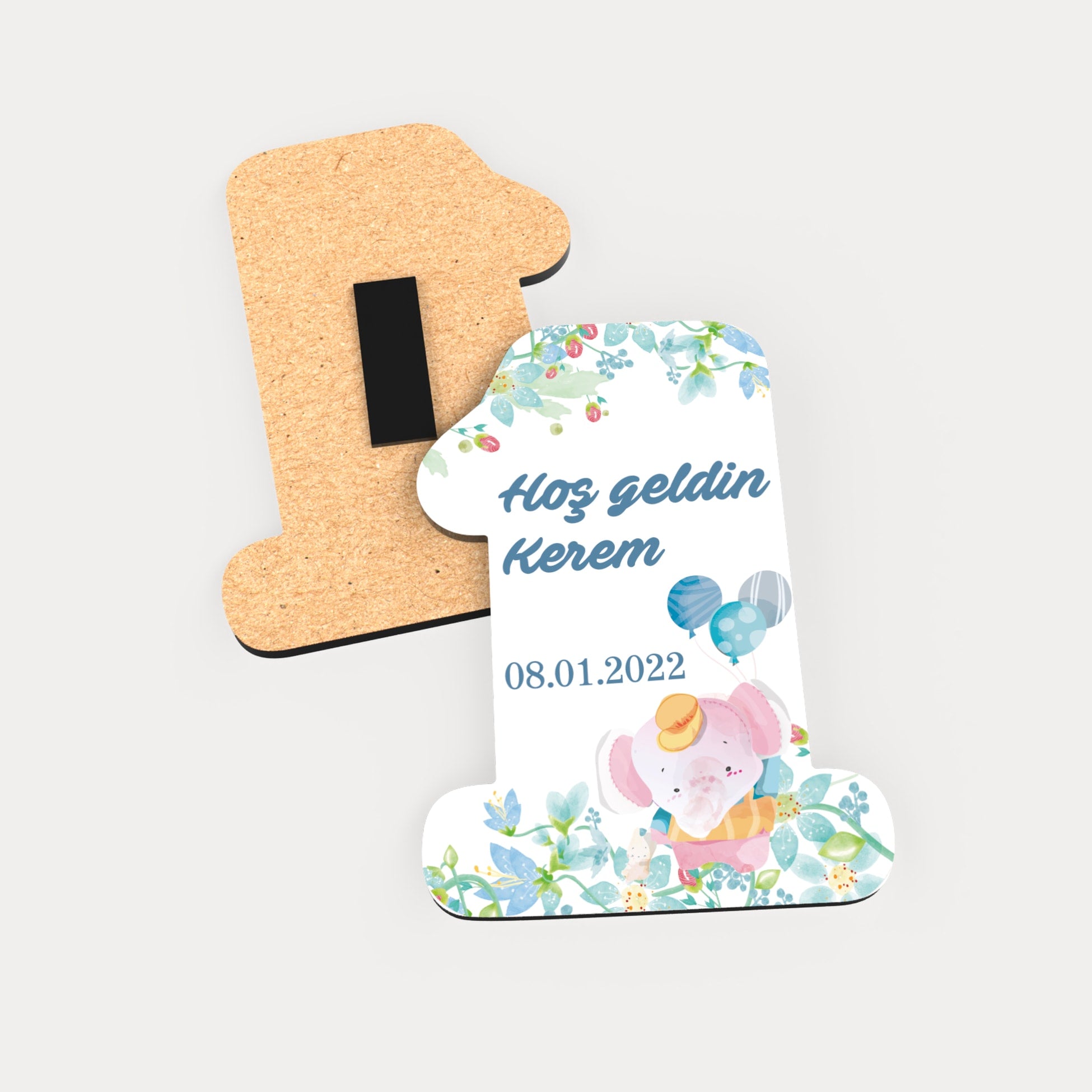 Fil Temalı Ahşap Magnet