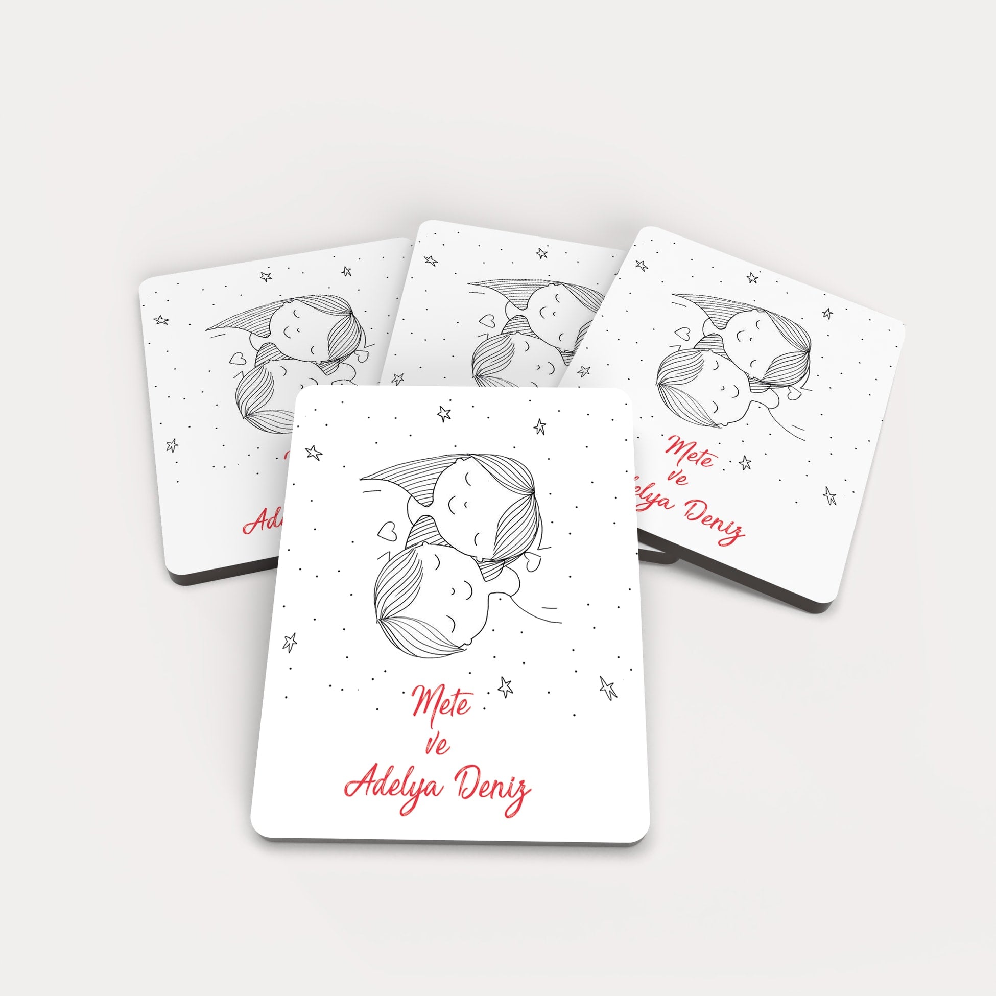 İkiz Bebek Temalı Ahşap Magnet