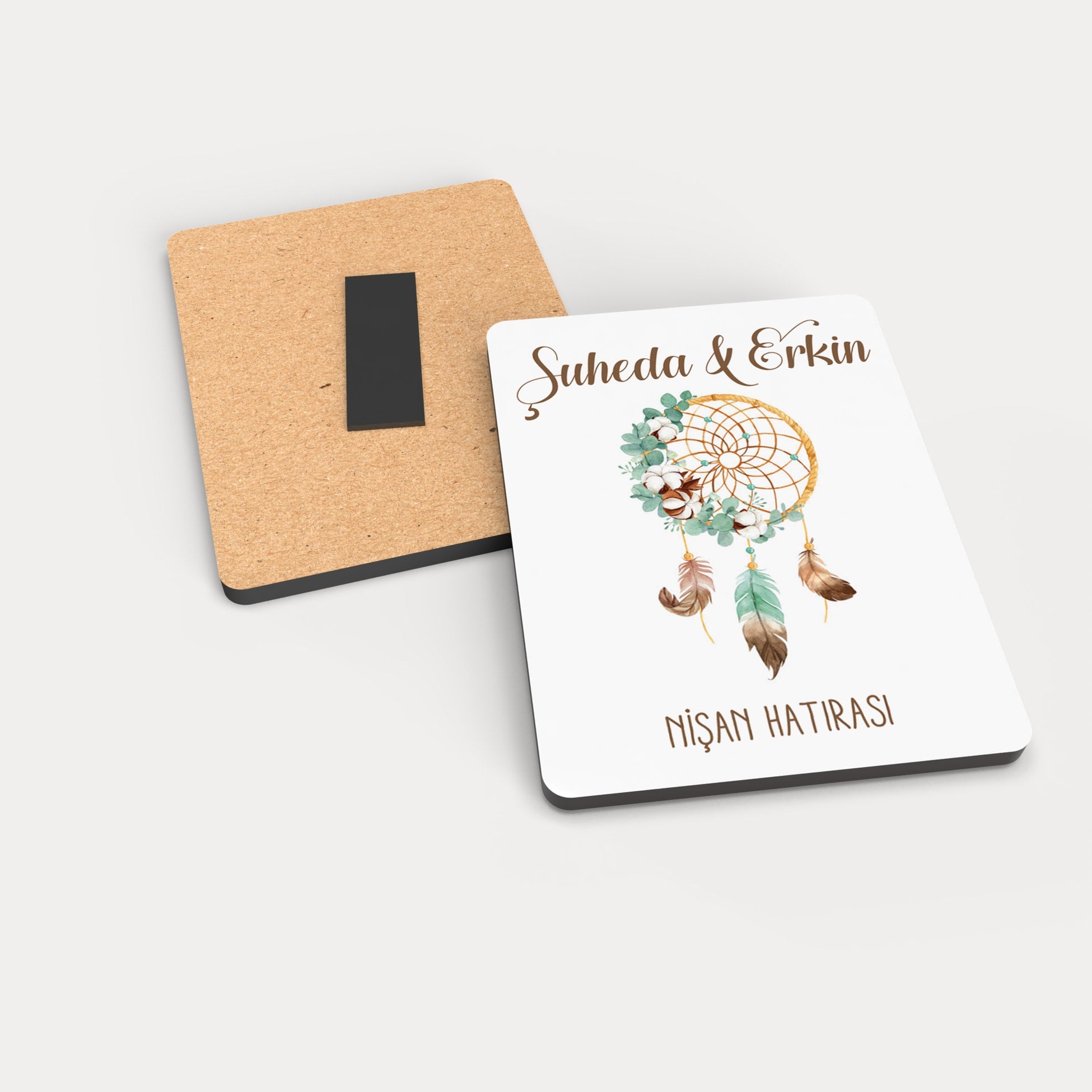 Dreamcatcher Desenli Ahşap Magnet