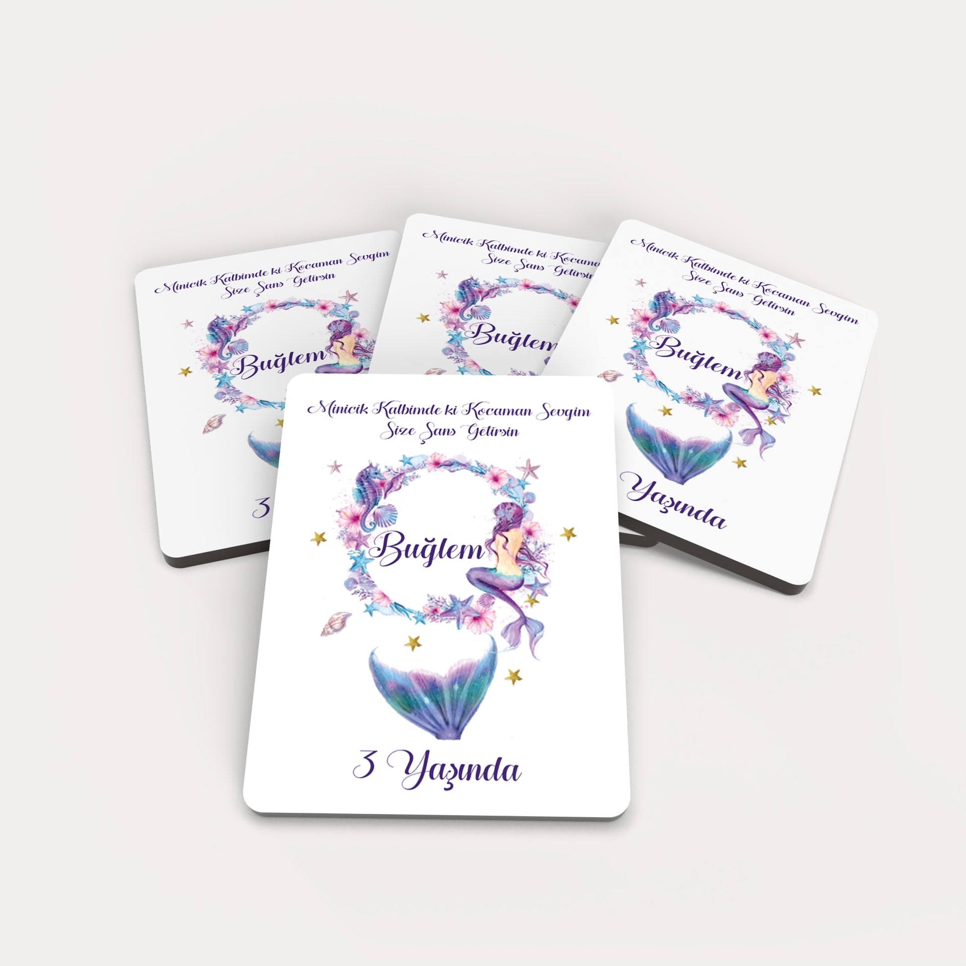 Deniz Kızı Temalı Ahşap Magnet