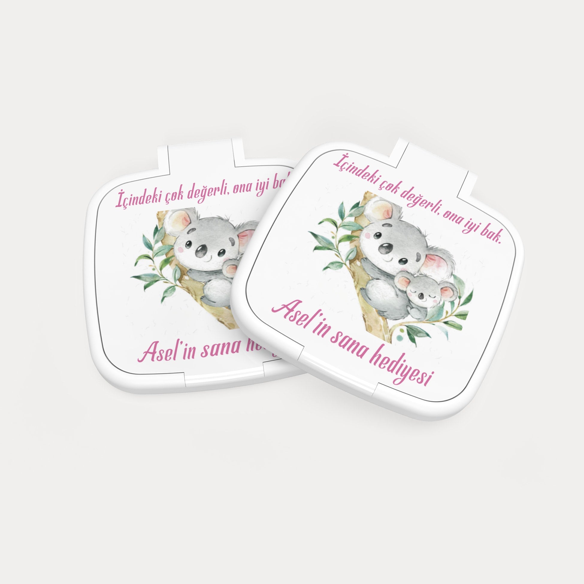 Koala Desenli Kare Ayna