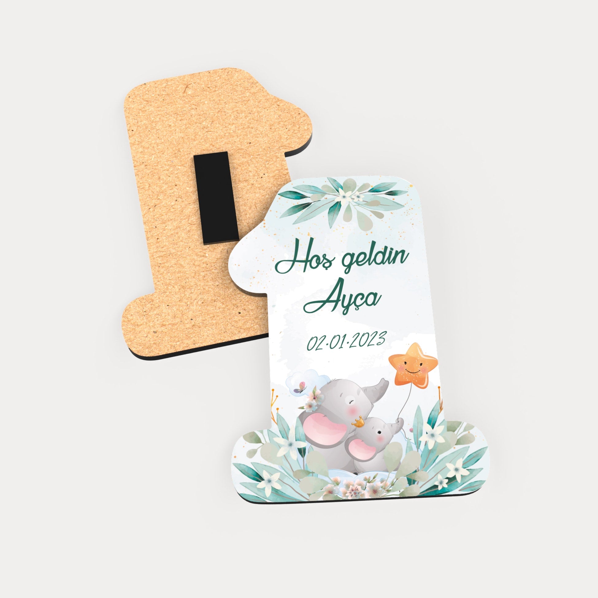 Fil Temalı Ahşap Magnet