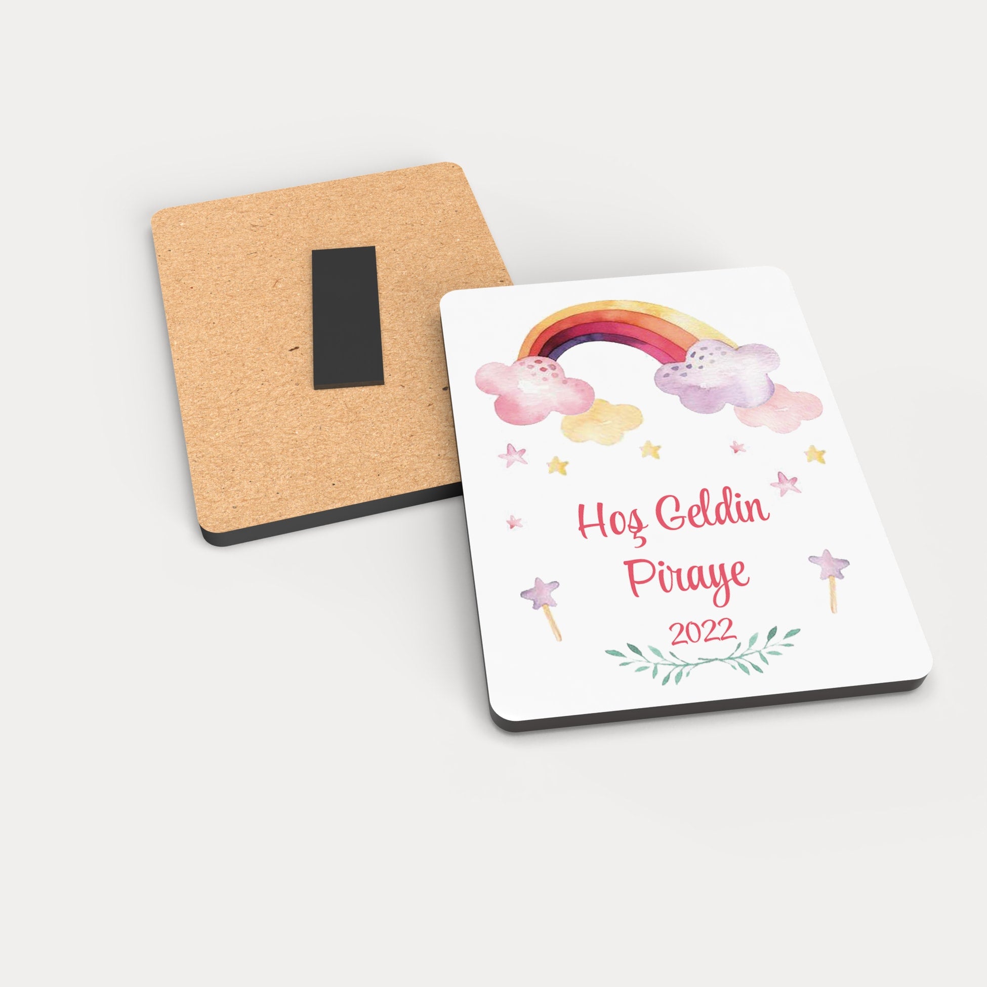 Gökkuşağı Desenli Ahşap Magnet