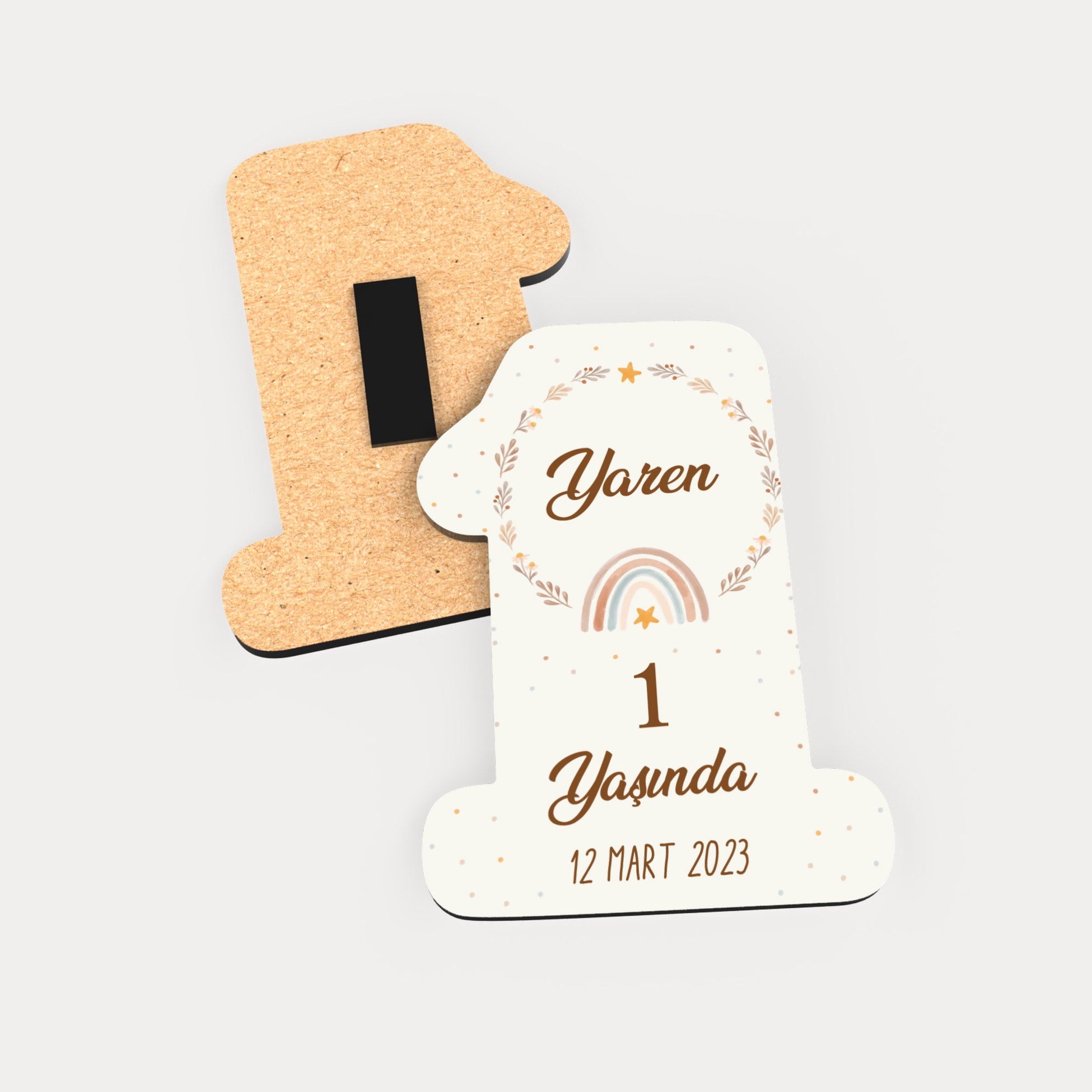 Gökkuşağı Temalı Ahşap Magnet