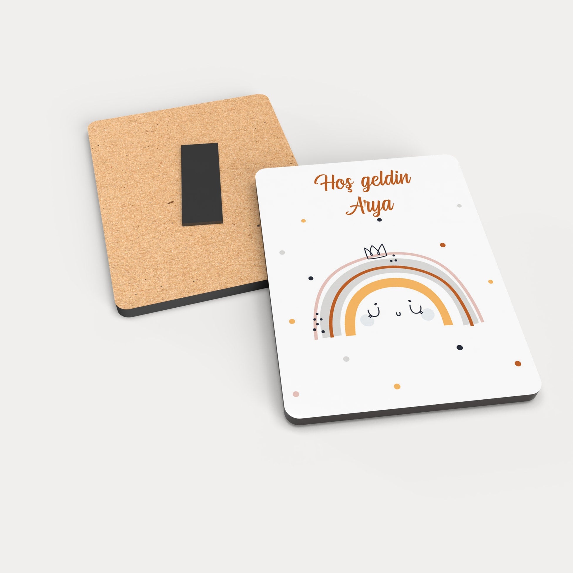 Gökkuşağı Desenli Ahşap Magnet