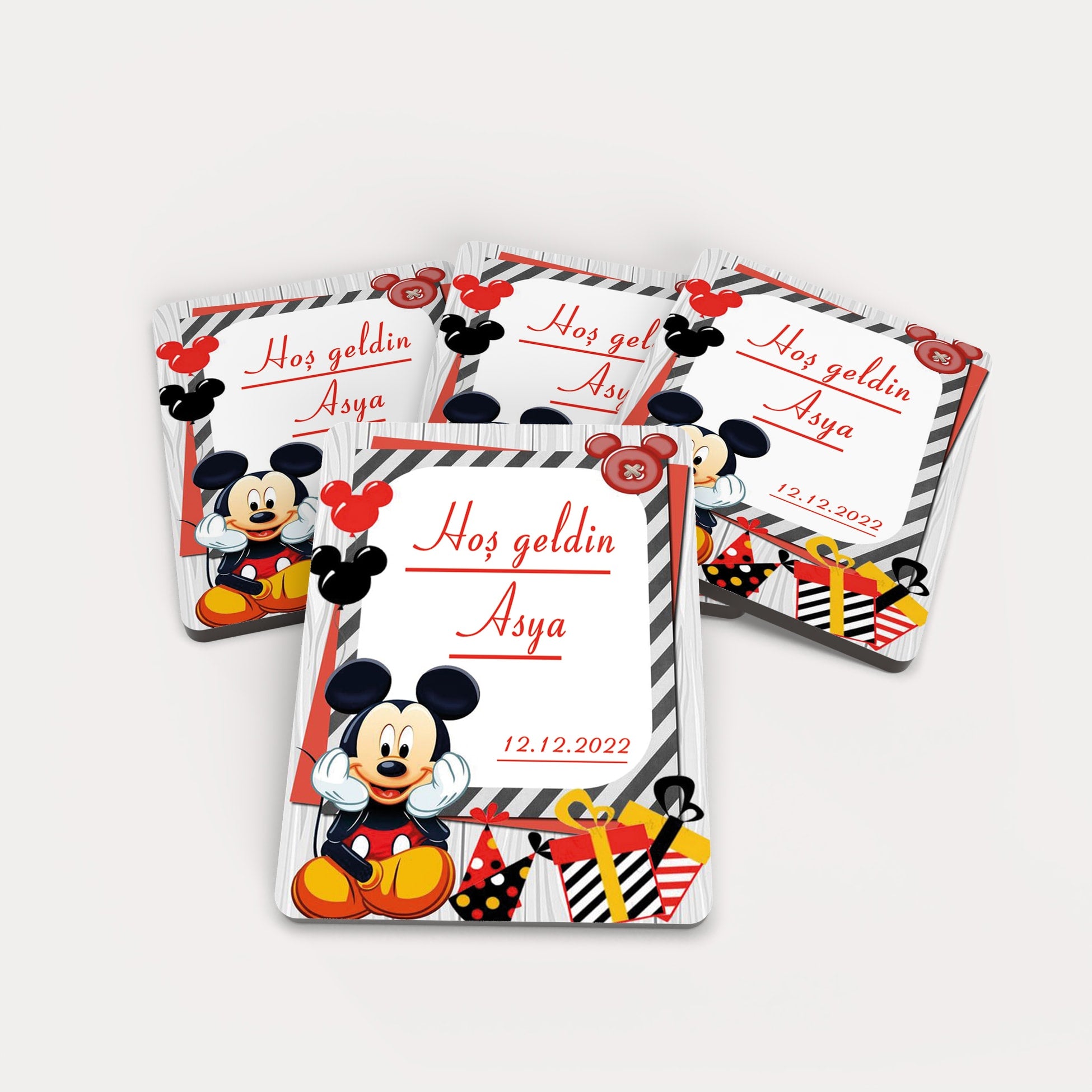Mickey Mouse Temalı Ahşap Magnet