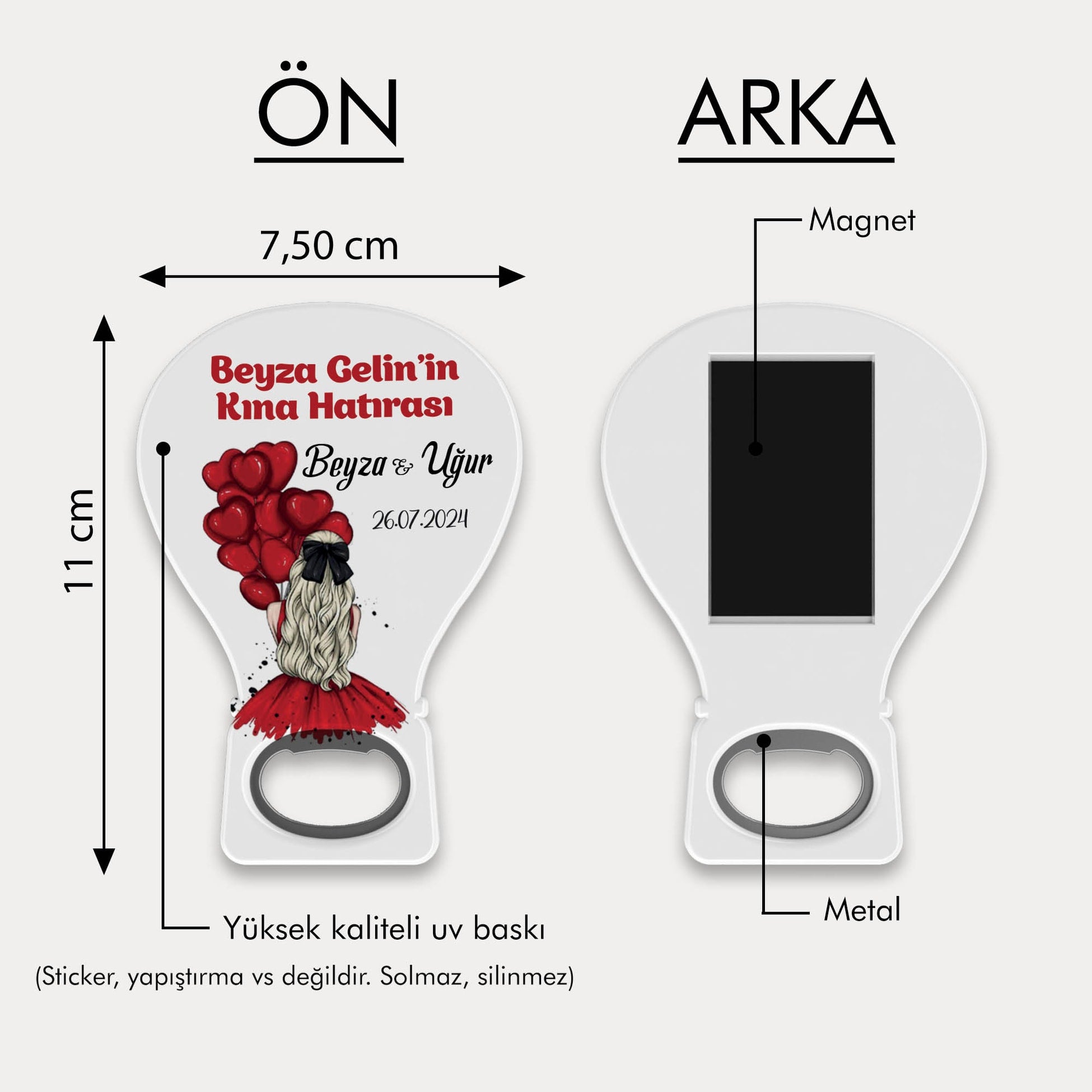 Kalpli Balon Ve Kına Kızı Temalı Balon Açacak Magnet