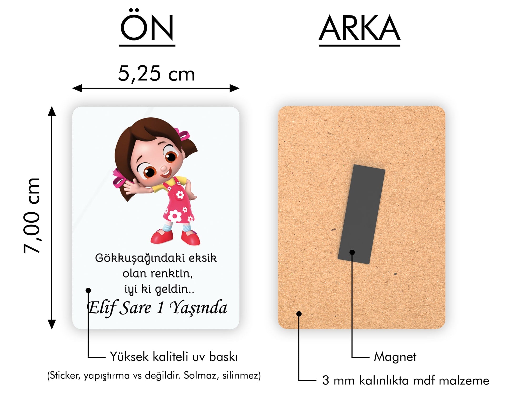 Niloya Temalı Ahşap Magnet