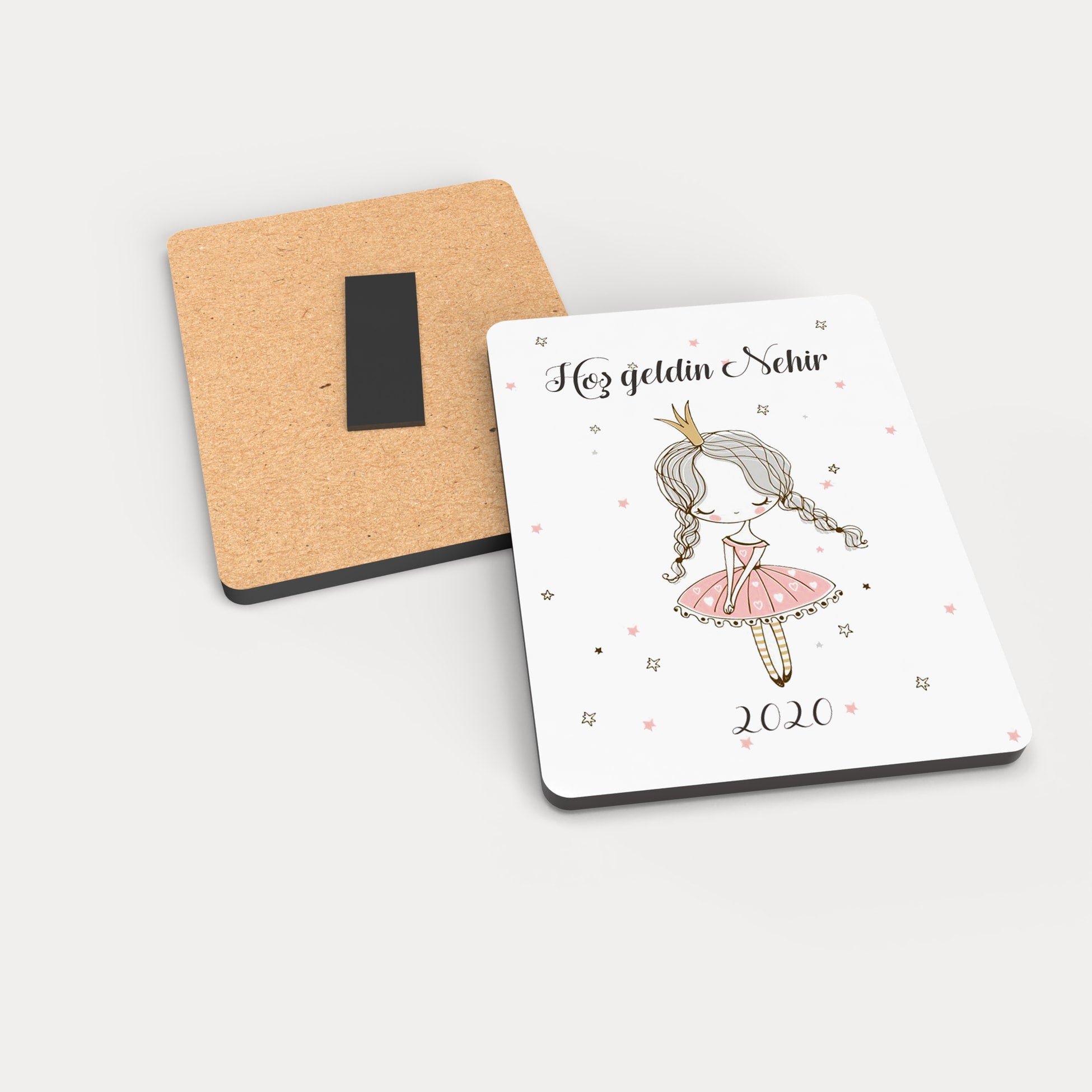 Prenses Desenli Ahşap Magnet