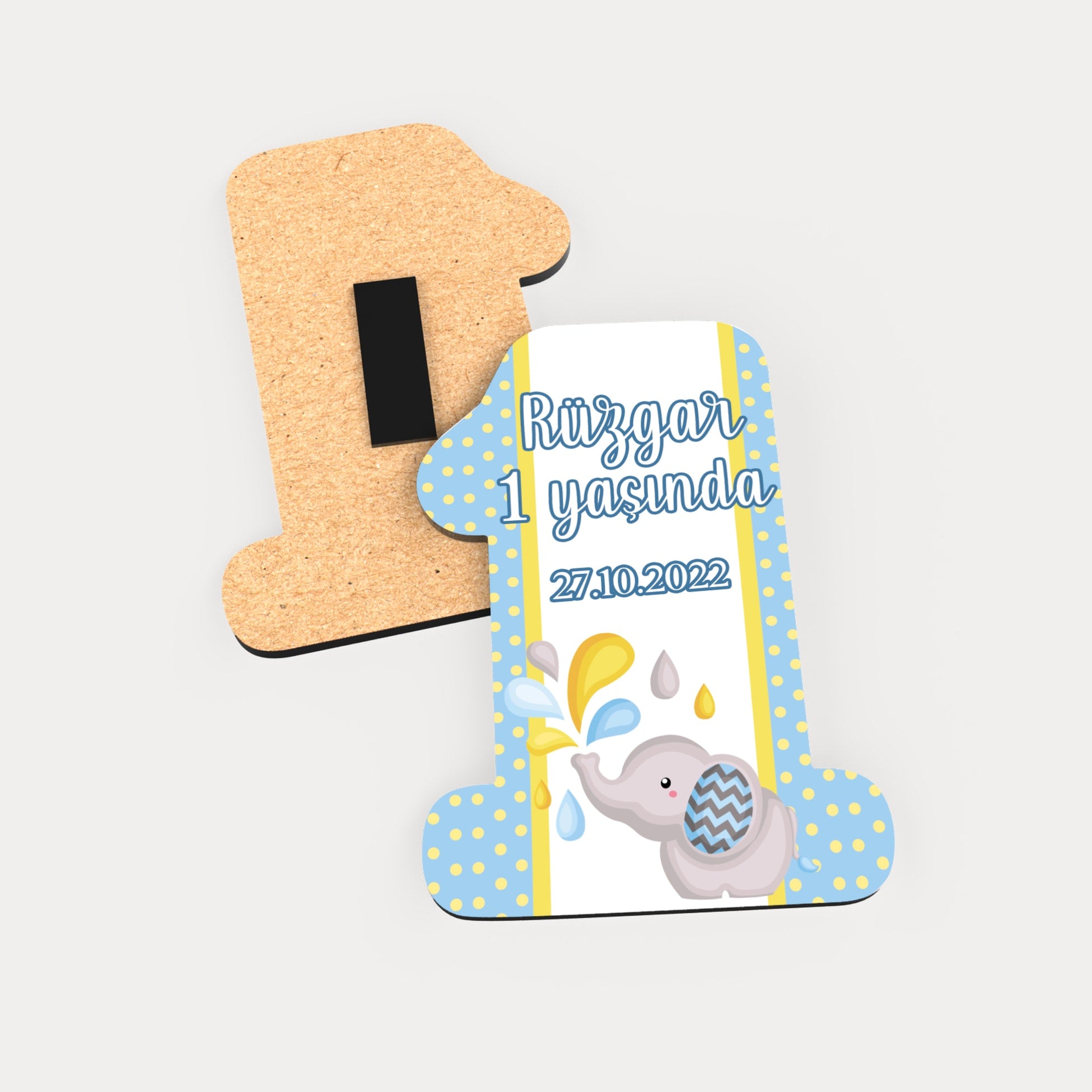 Fil Temalı Ahşap Magnet