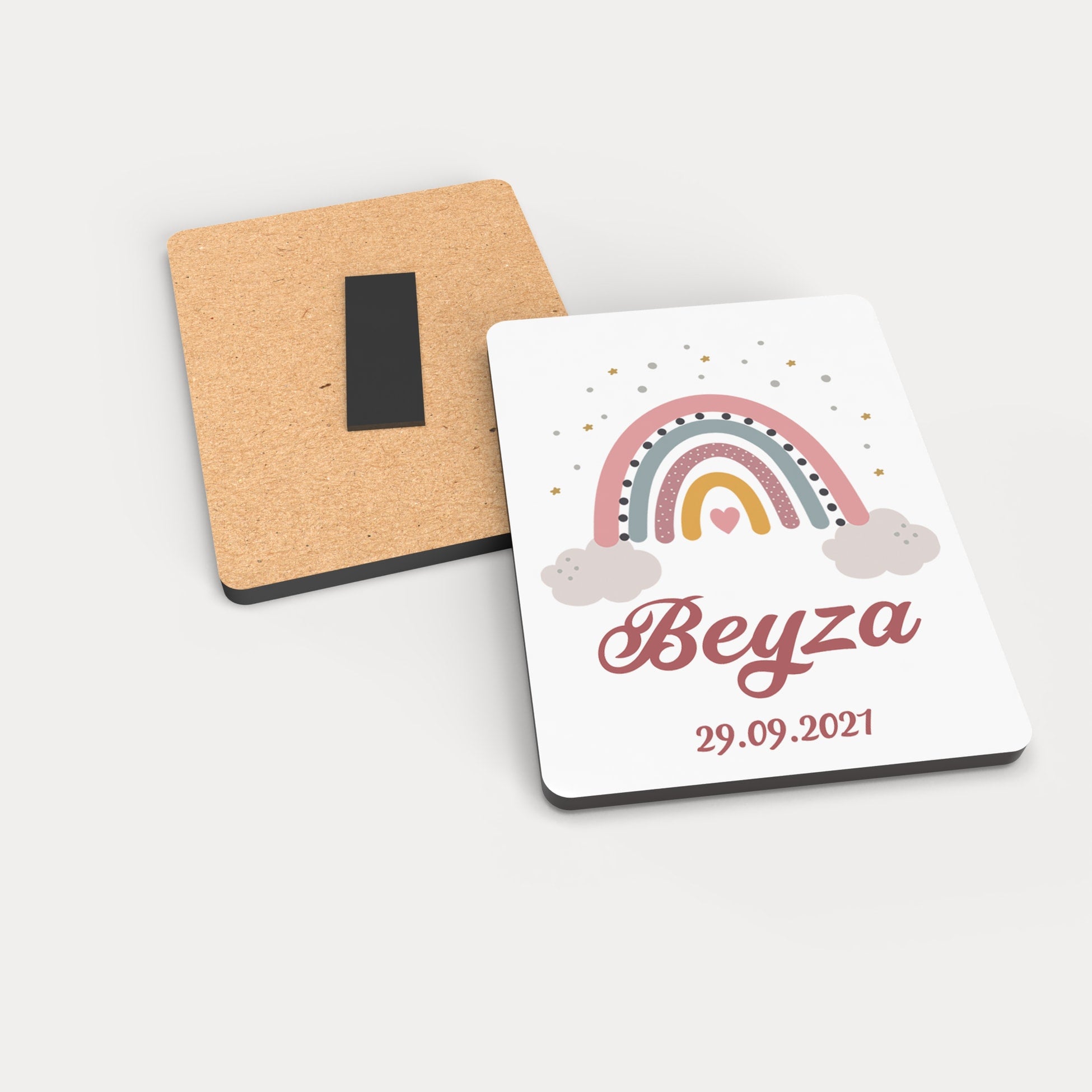 Gökkuşağı Desenli Ahşap Magnet