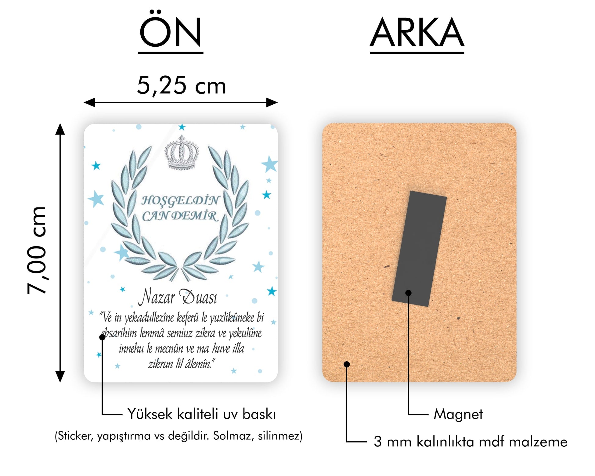Nazar Dualı Ahşap Magnet