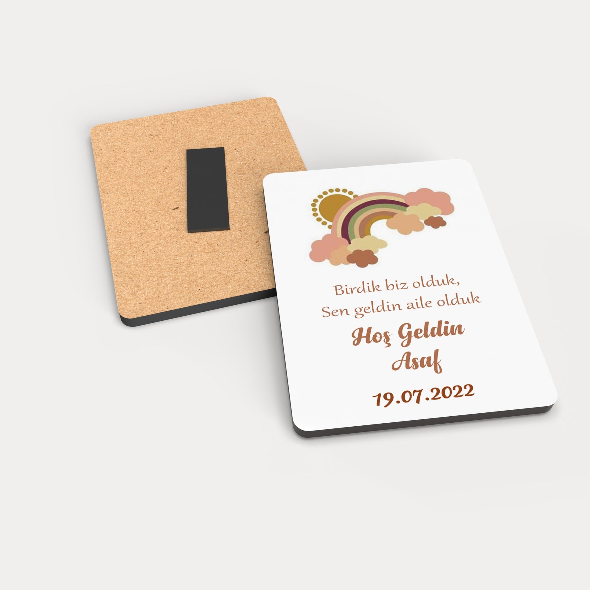 Gökkuşağı Desenli Ahşap Magnet
