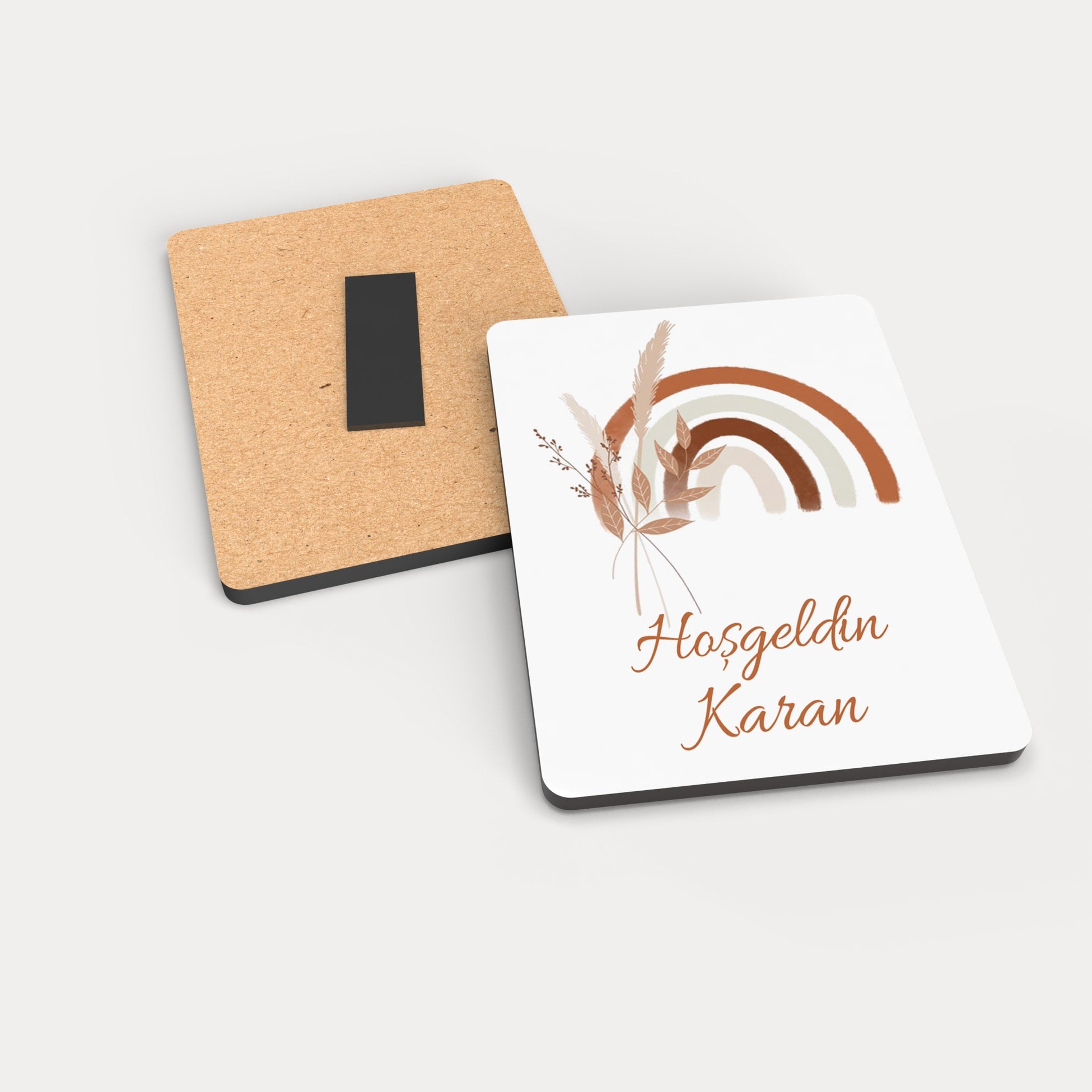 Gökkuşağı Desenli Ahşap Magnet