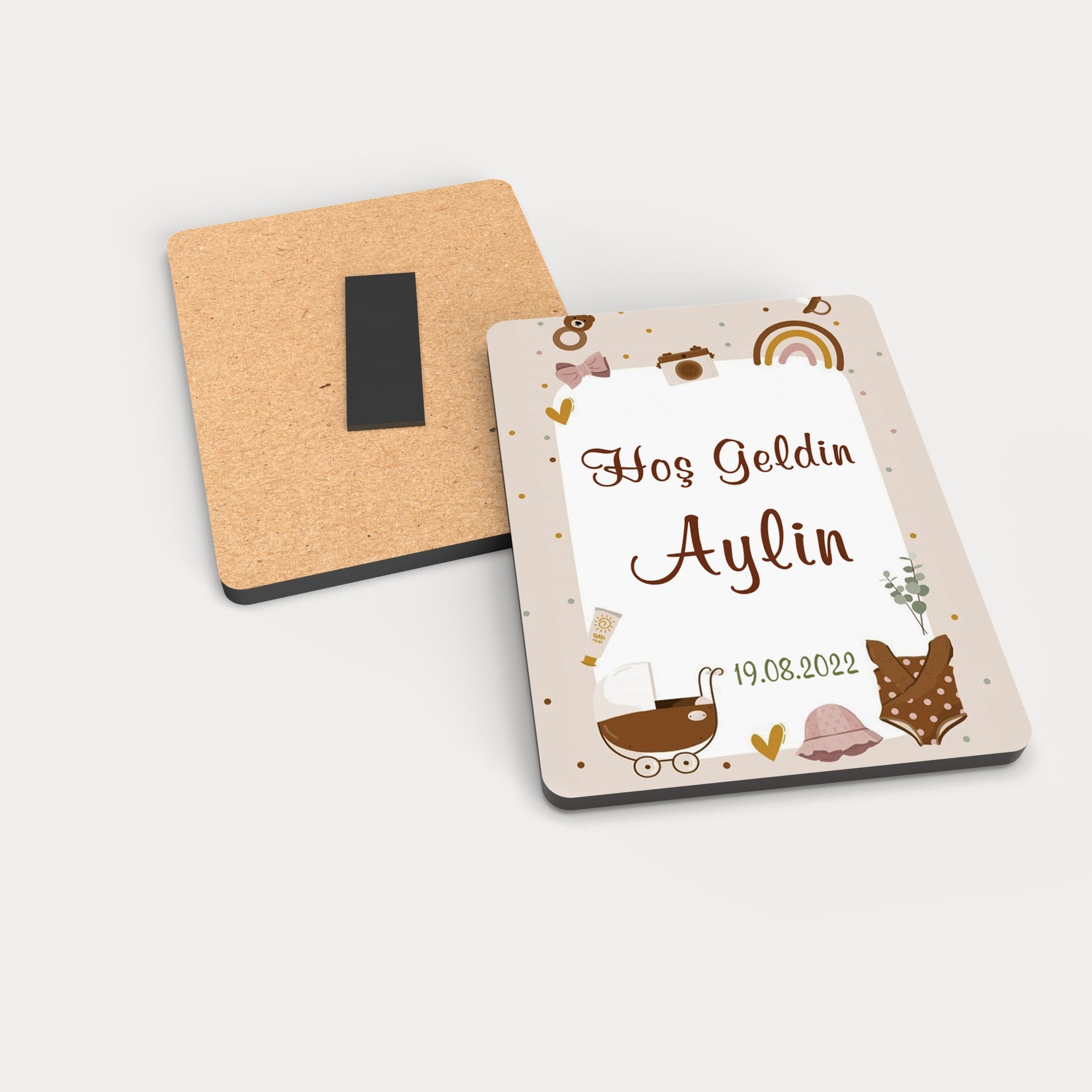 Kız Bebek Temalı Ahşap Magnet