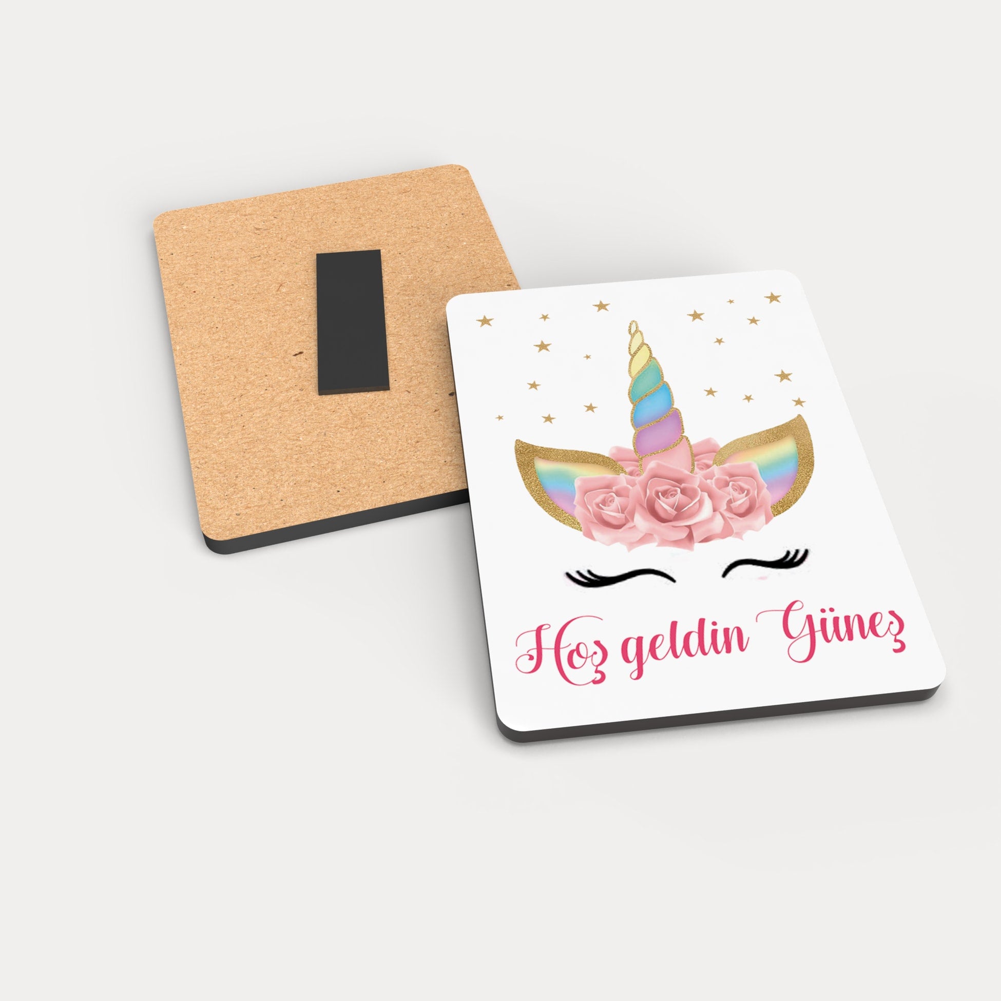 Unıcorn Desenli Ahşap Magnet