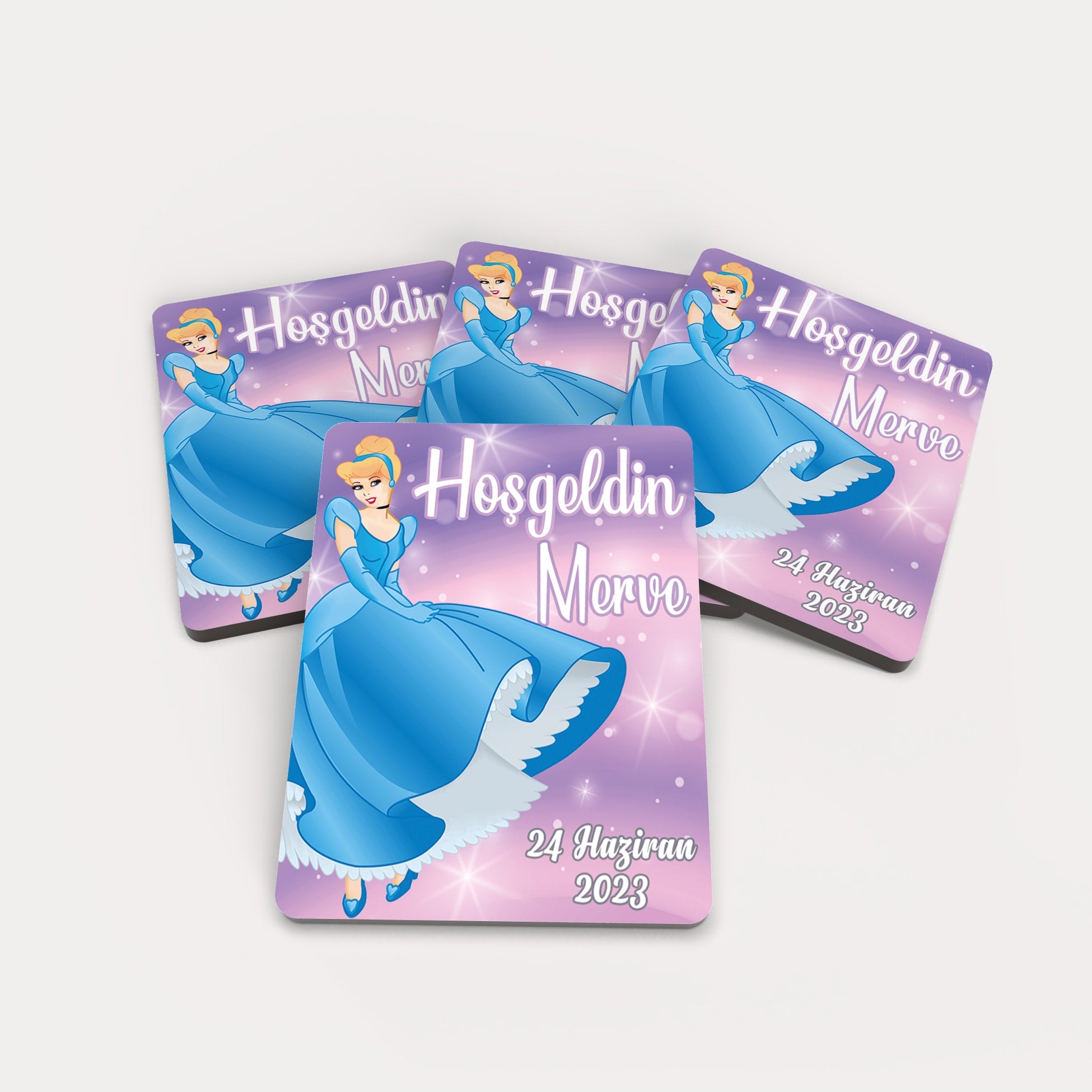 Prenses Temalı Ahşap Magnet
