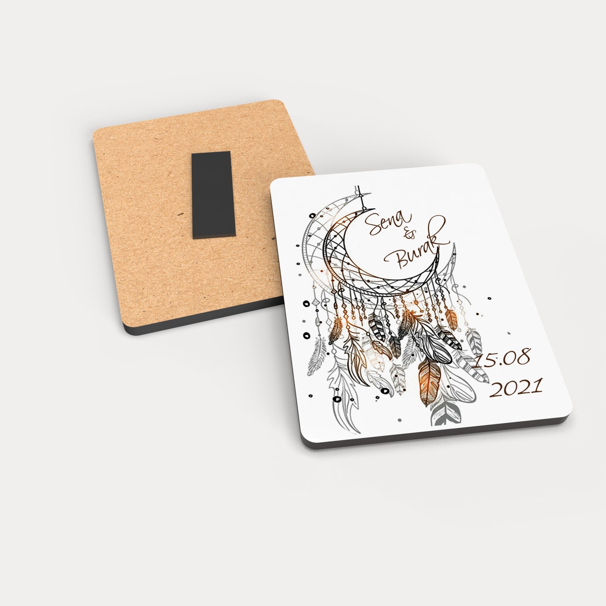 Dreamcatcher Desenli Ahşap Magnet