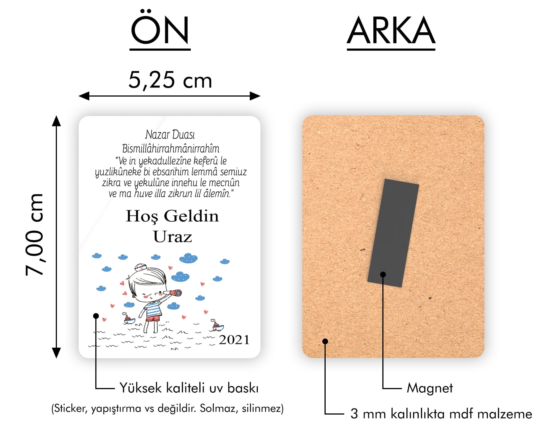 Denizci Erkek Temalı Ahşap Magnet