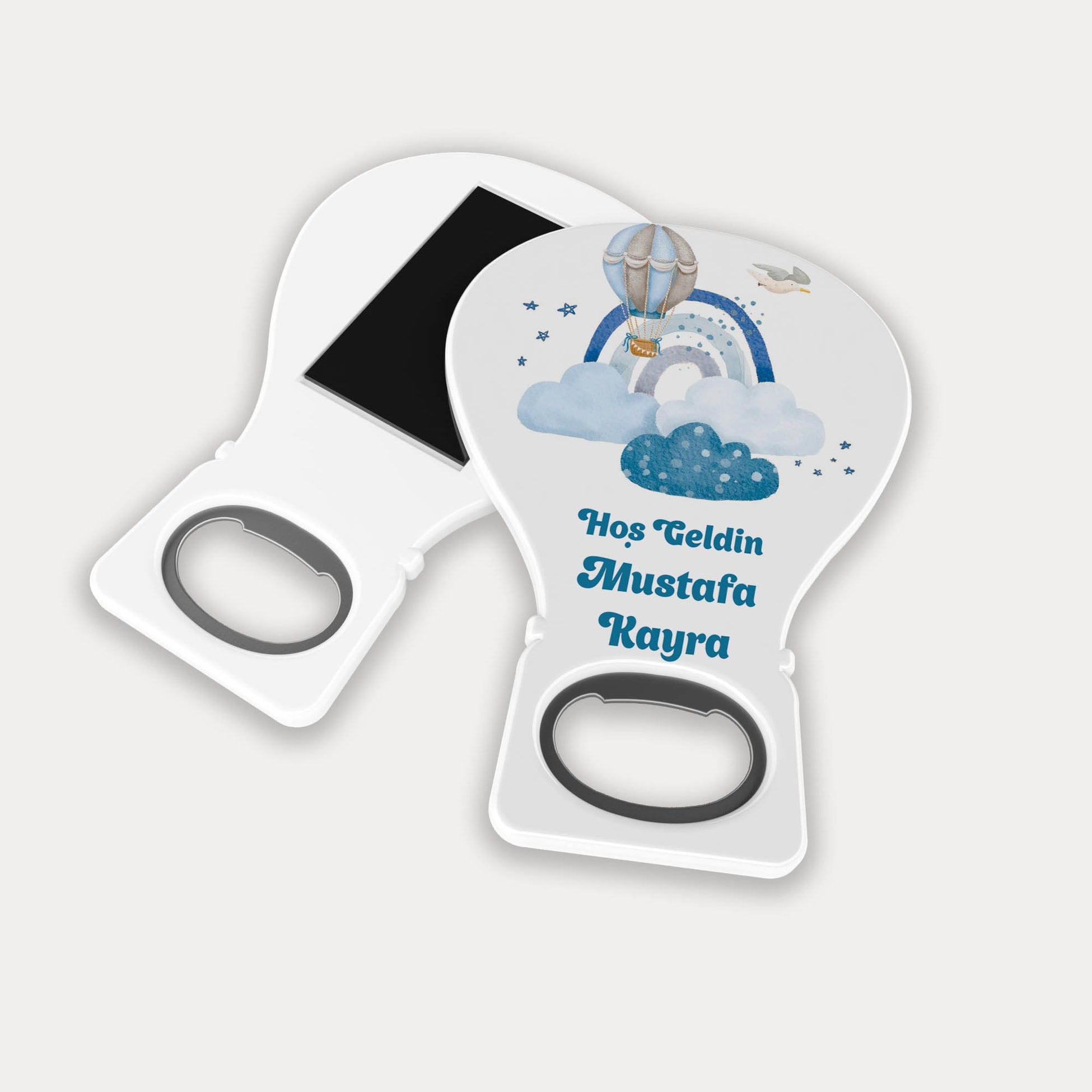 Gökkuşağı Uçan Balon Bulut Desenli Balon Açacak Magnet