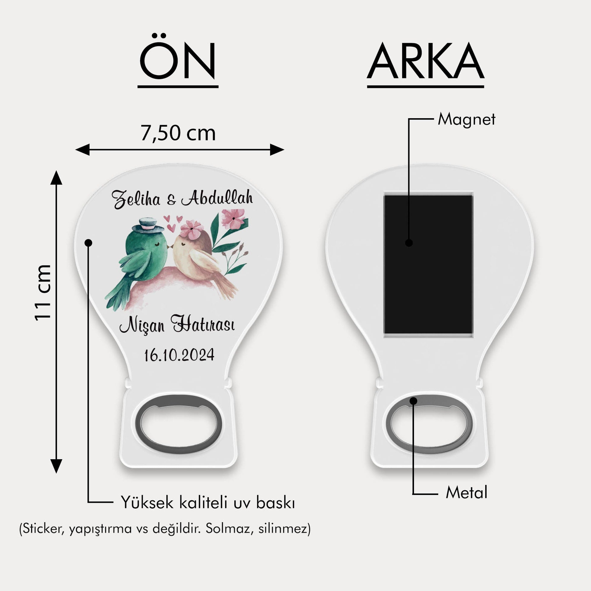 Kuş Desenli Balon Açacak Magnet