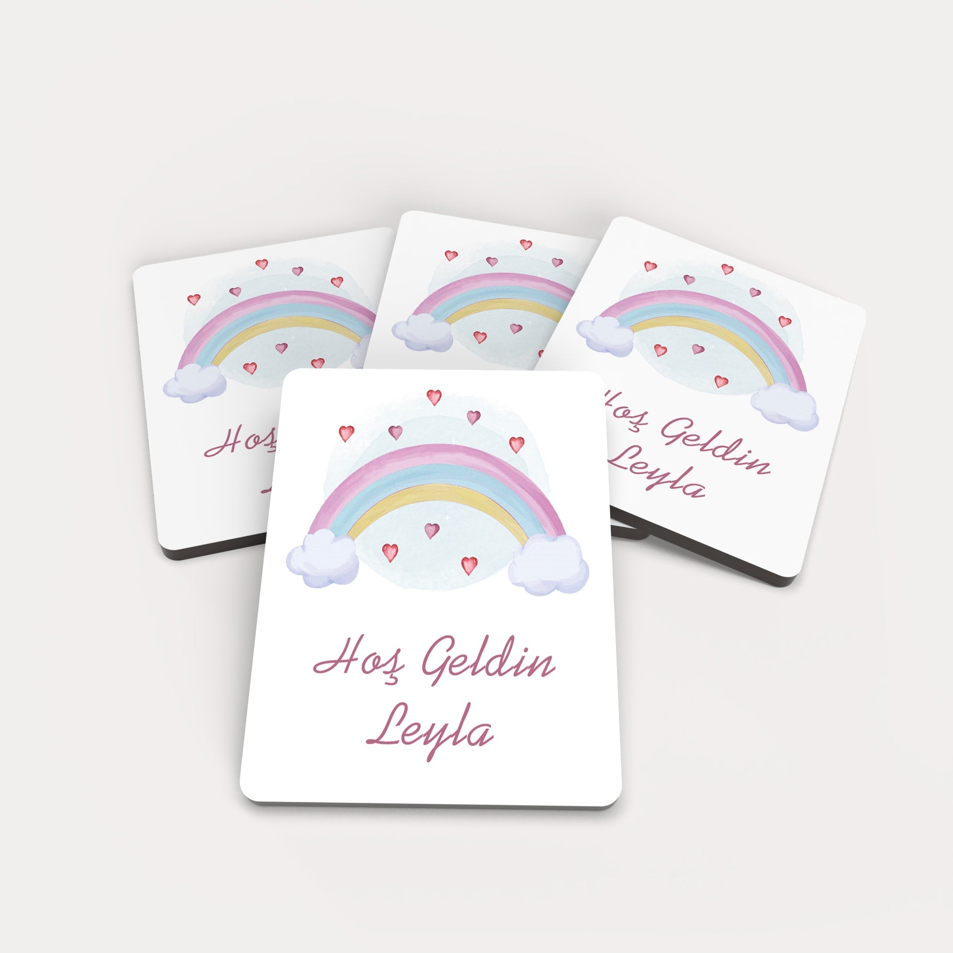 Gökkuşağı Desenli Ahşap Magnet