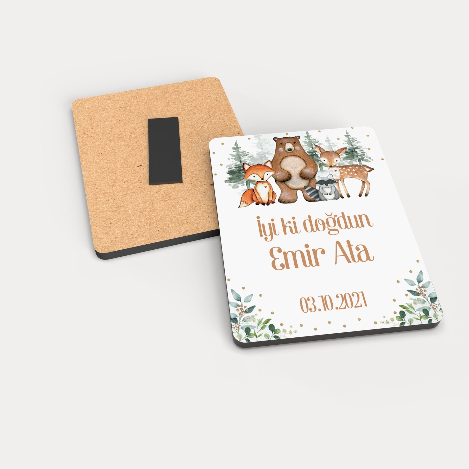 Sevimli Dostlar Temalı Ahşap Magnet