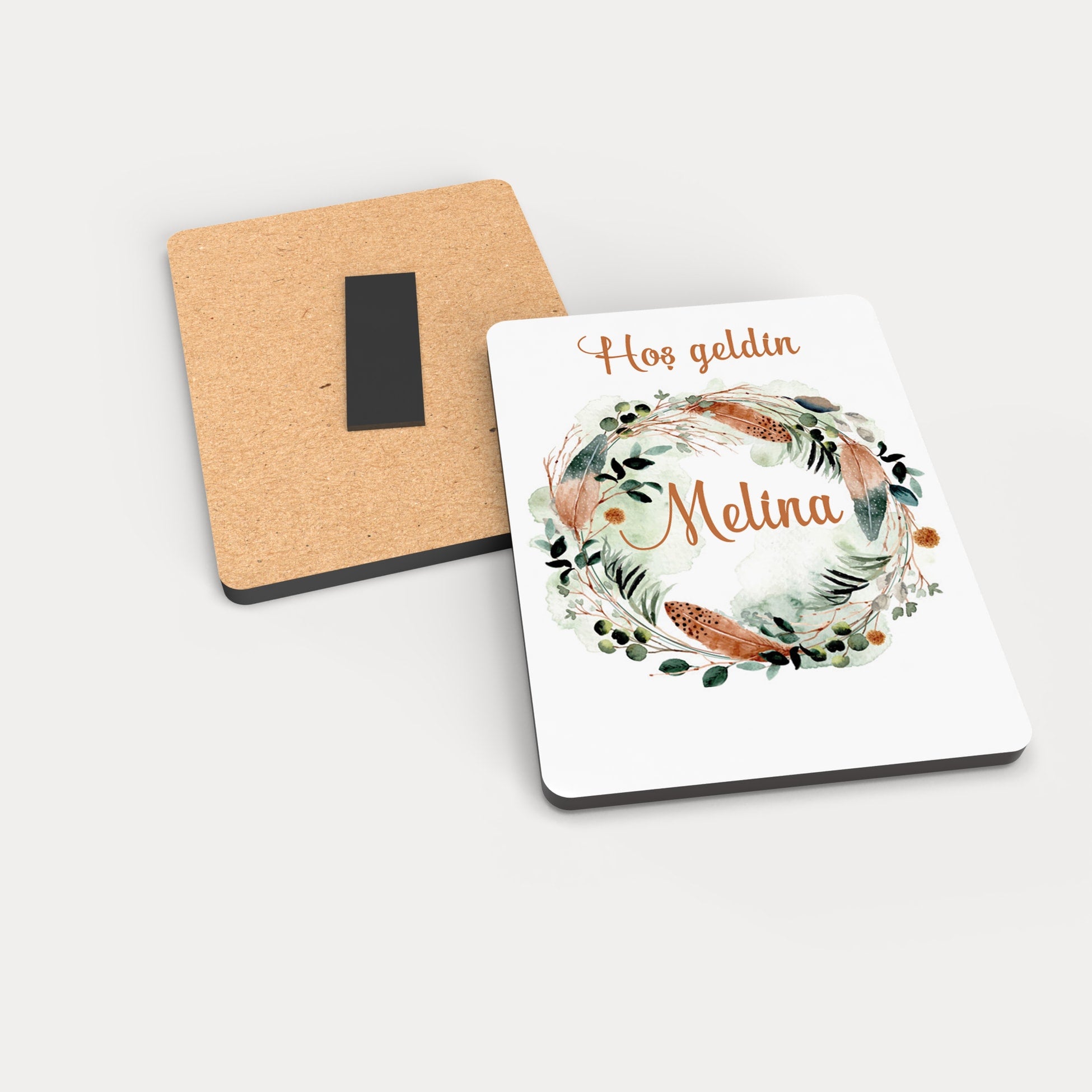 Bohem Temalı Ahşap Magnet