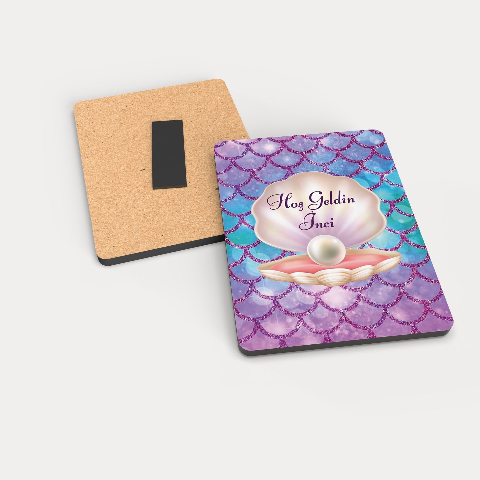 İnci Desenli Ahşap Magnet