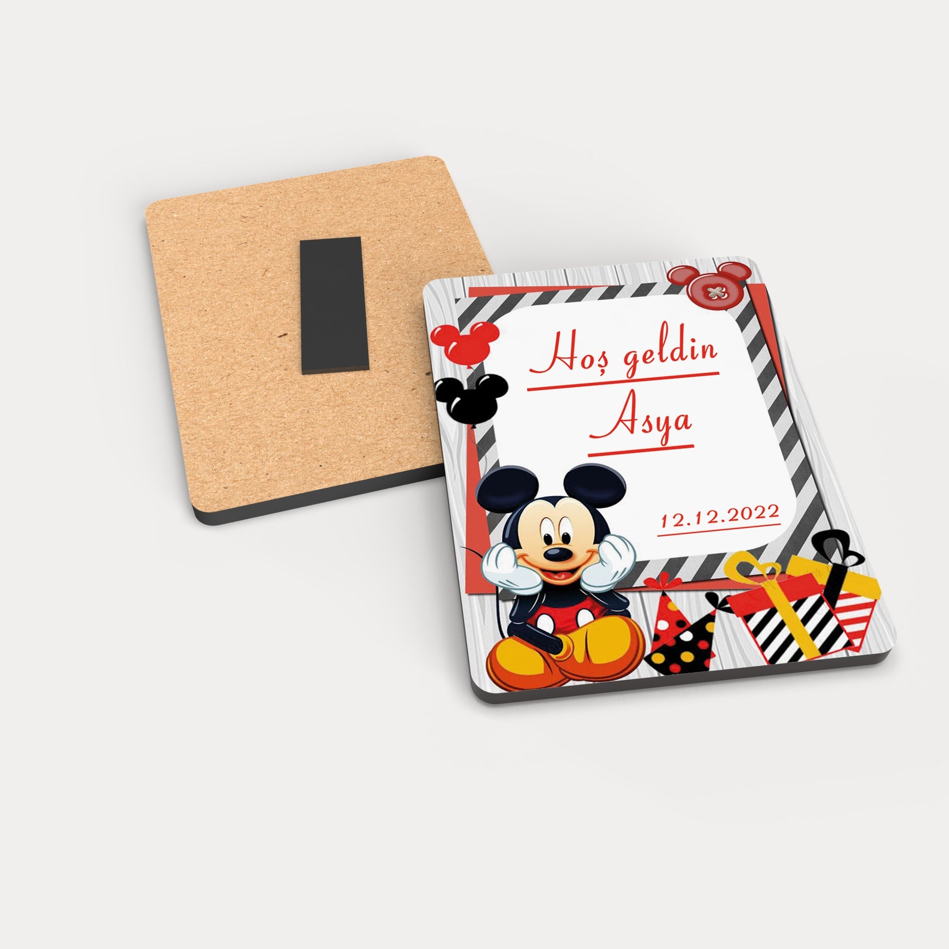 Mickey Mouse Temalı Ahşap Magnet