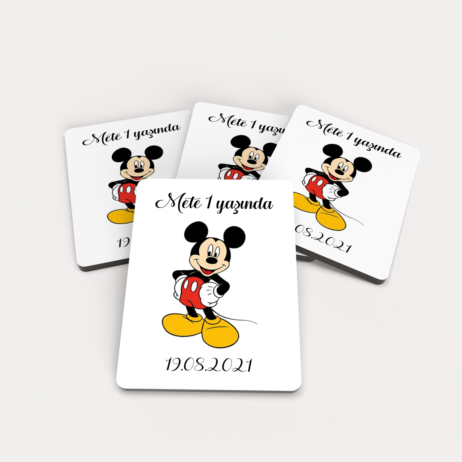 Mickey Mouse Temalı Ahşap Magnet