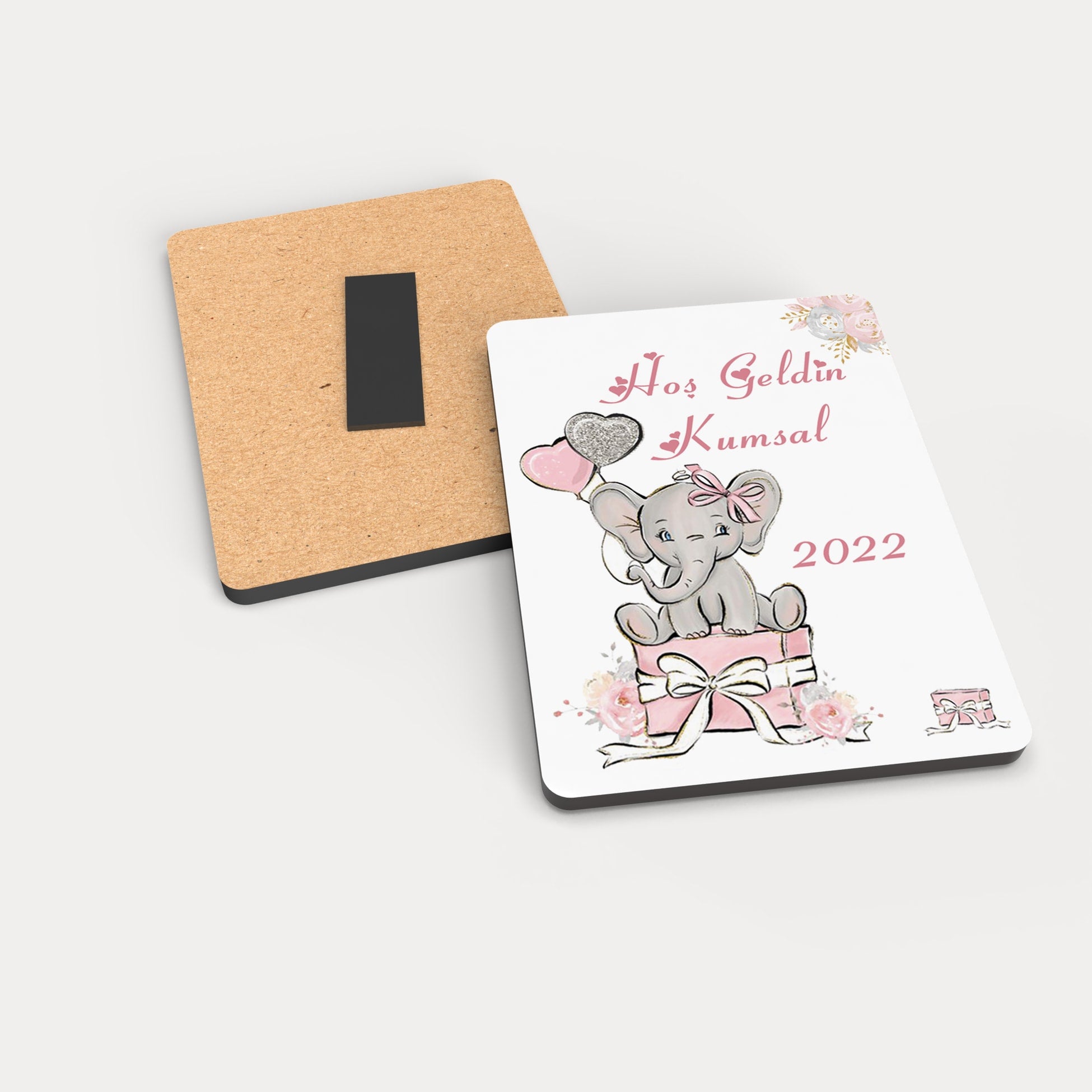 Fil Desenli Ahşap Magnet