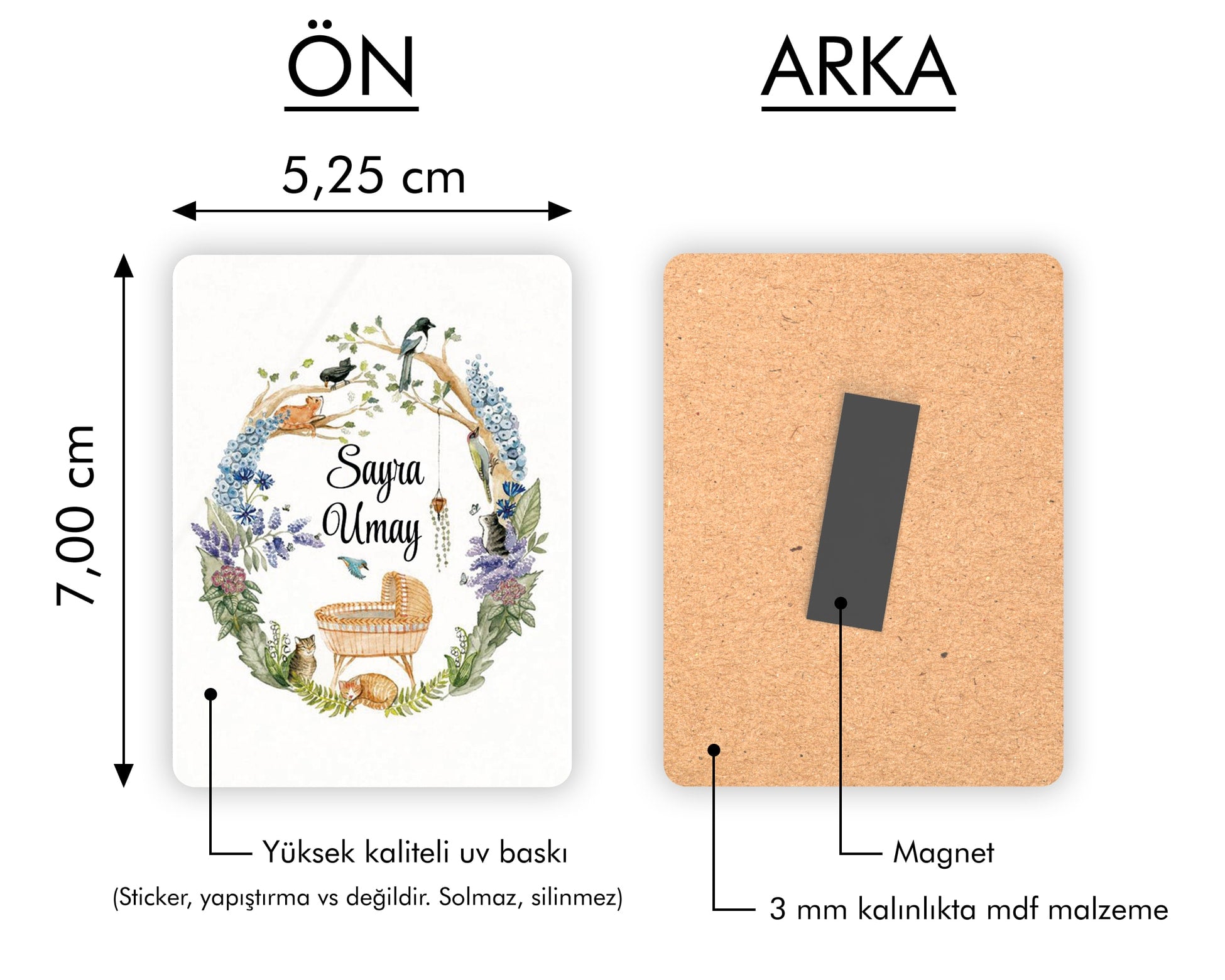 Beşik Desenli Ahşap Magnet