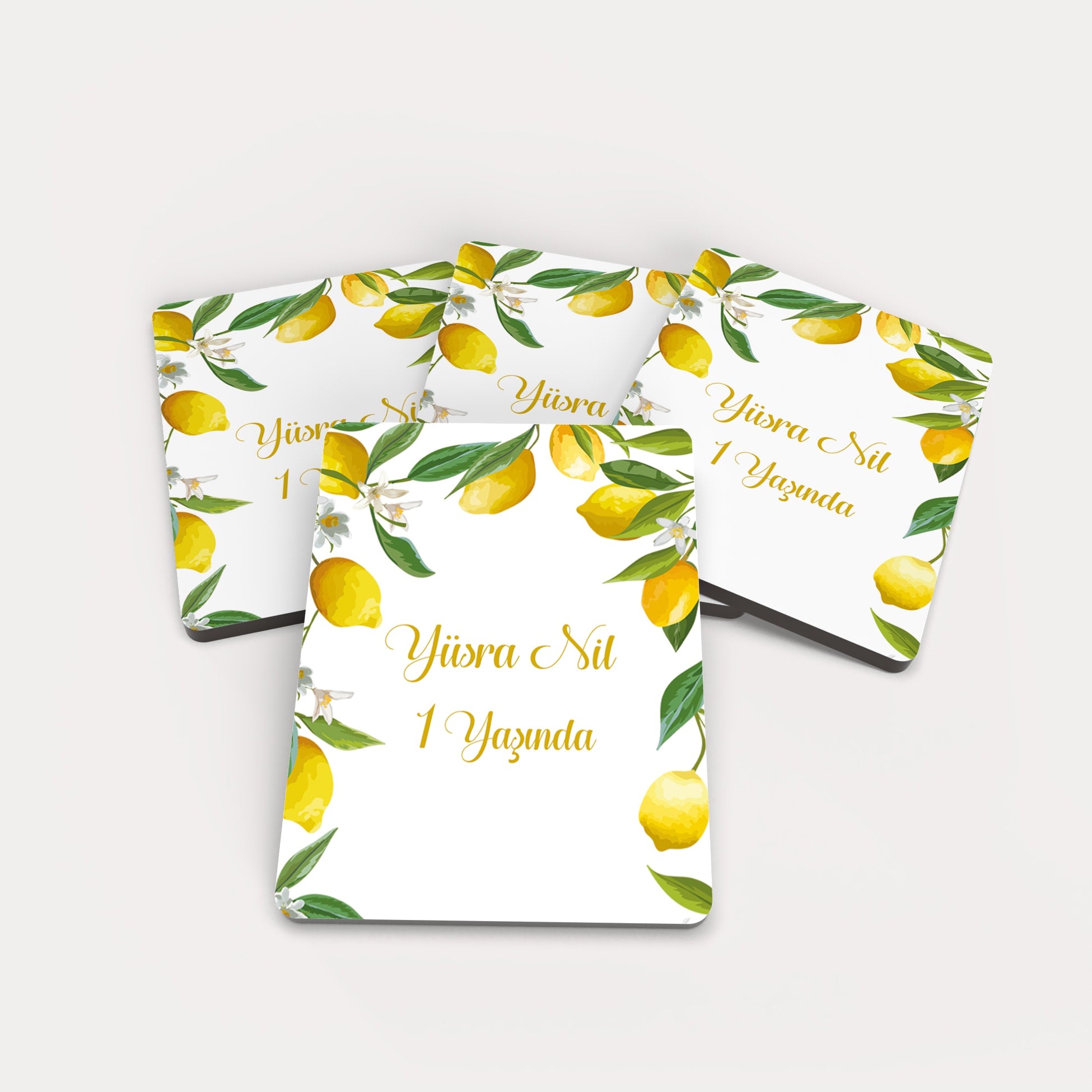 Limon Desenli Ahşap Magnet