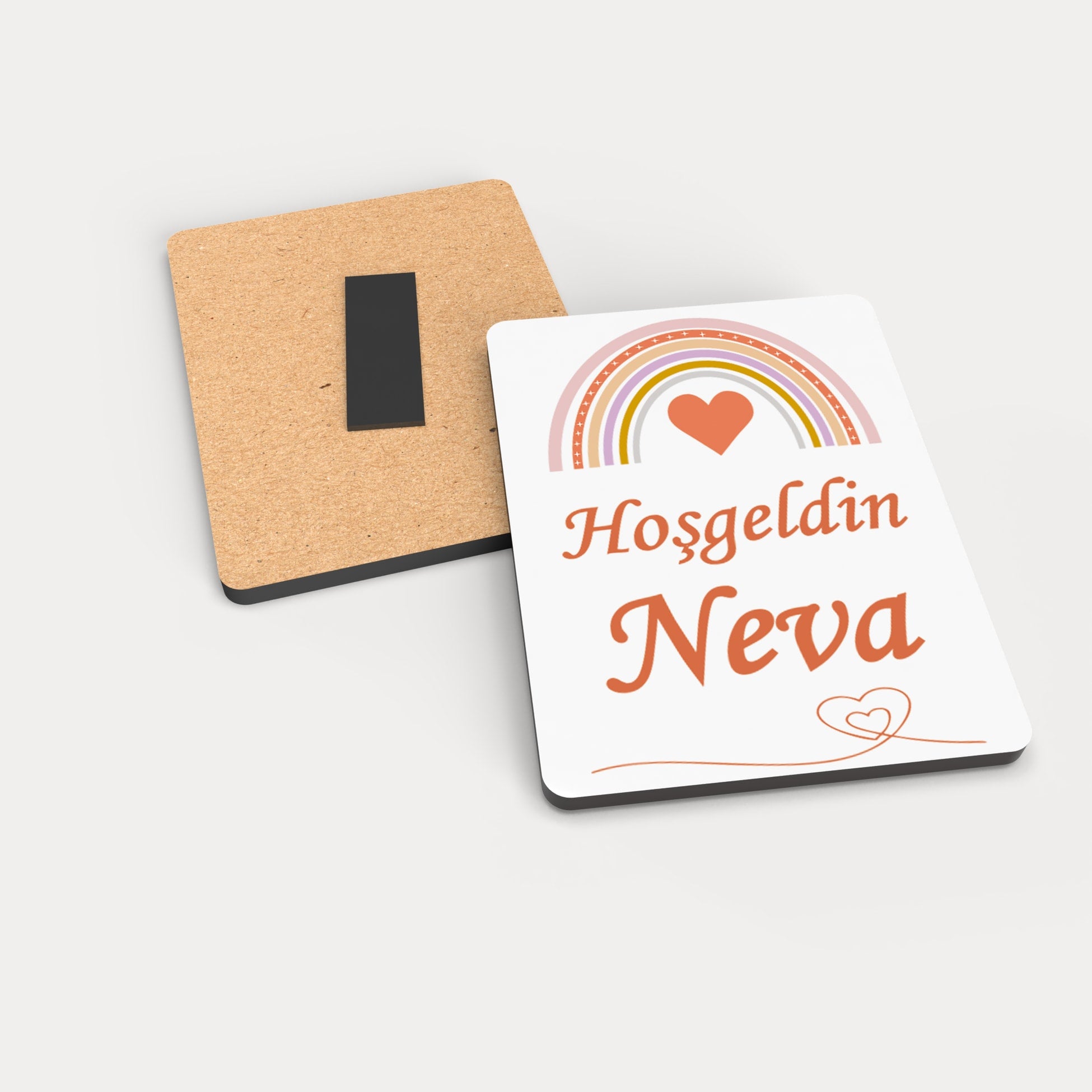 Gökkuşağı Temalı Ahşap Magnet
