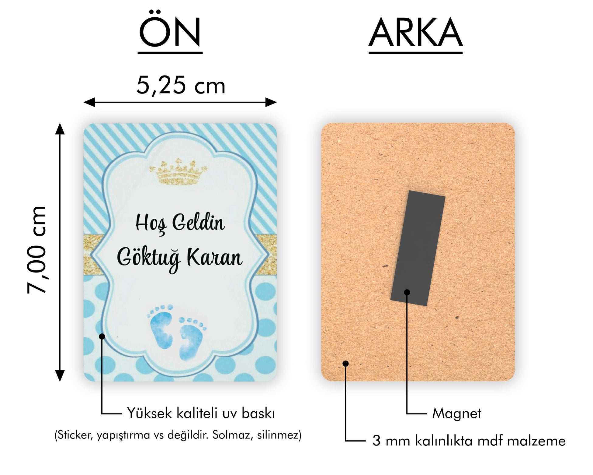 Yeni Doğan Temalı Ahşap Magnet