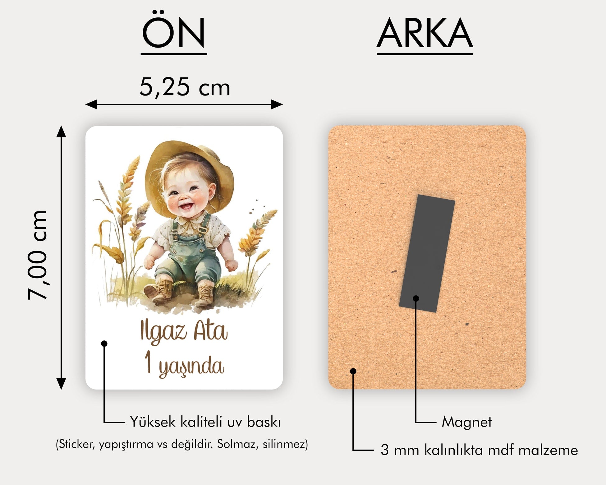 Sevimli Bebek Temalı Ahşap Magnet